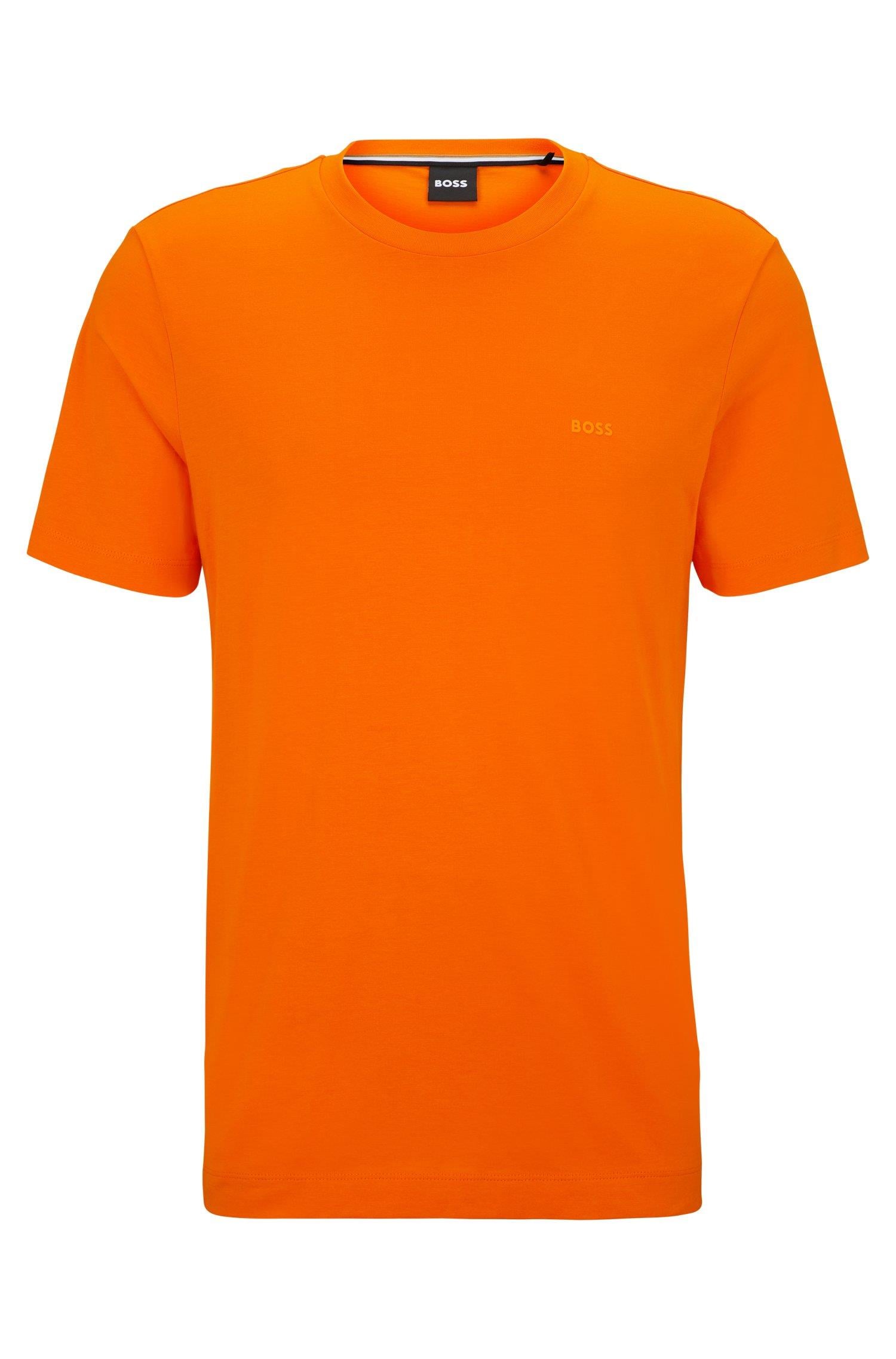 BOSS BOSS Erkek regular fit Kısa Kollu Düz Bisiklet Yaka Açık Turuncu T-Shirt 50468347-829