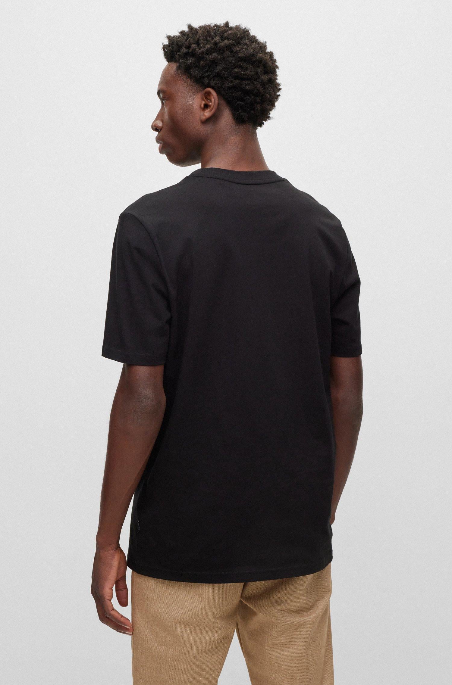 BOSS BOSS Erkek regular fit Kısa Kollu Düz Bisiklet Yaka Siyah T-Shirt 50489420-001