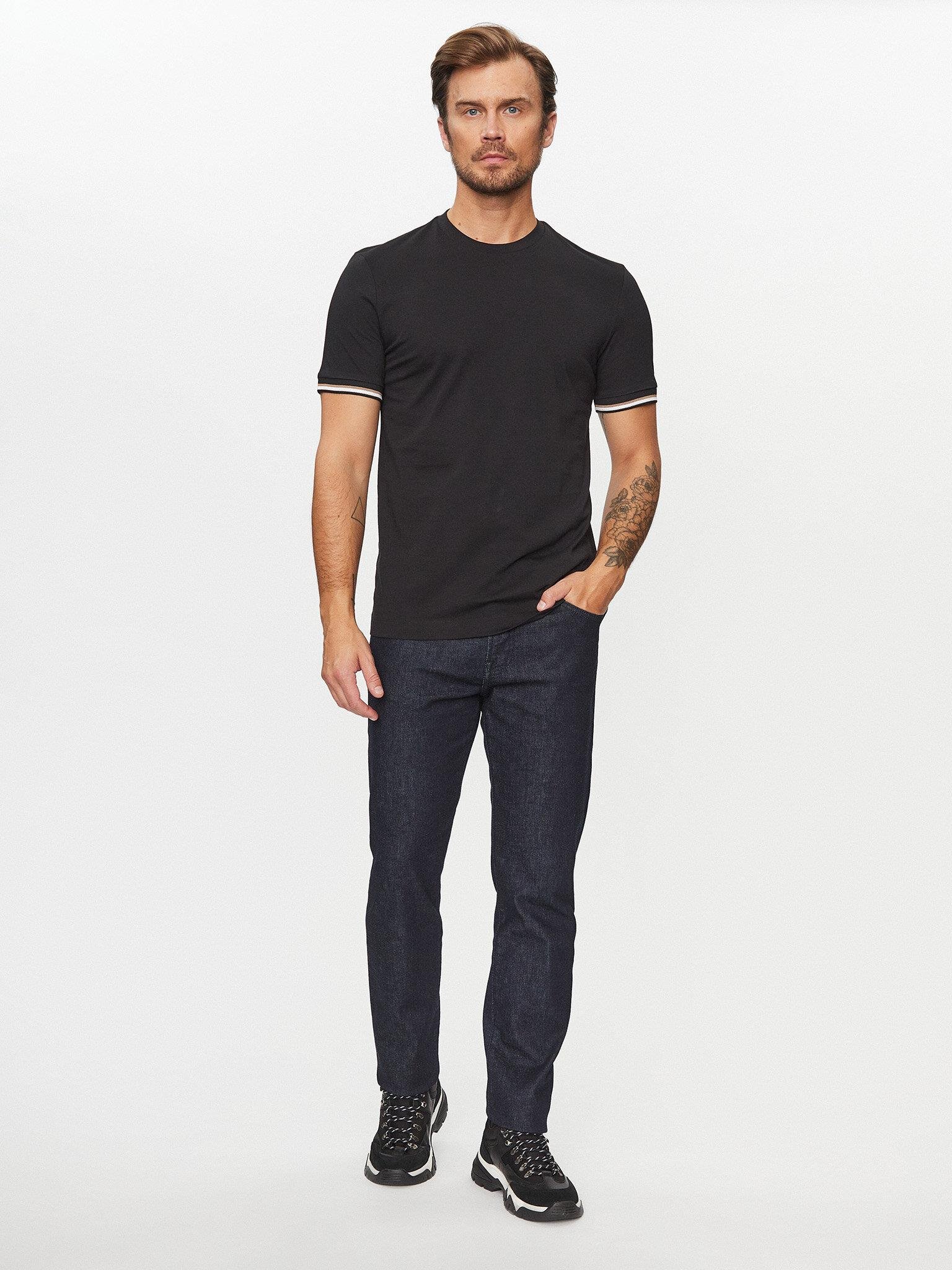 BOSS BOSS Erkek regular fit Kısa Kollu Düz Bisiklet Yaka Siyah T-Shirt 50501097-001