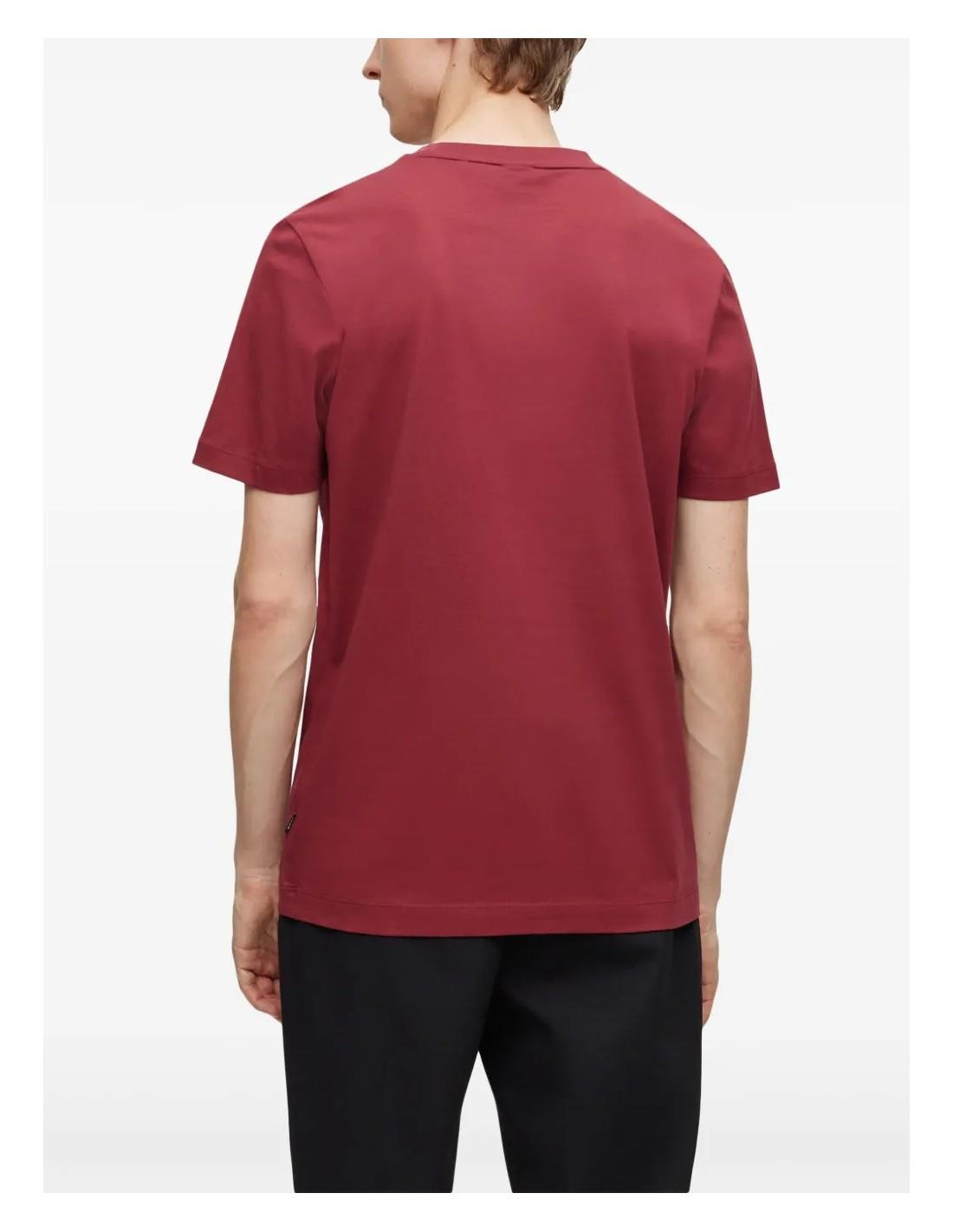 BOSS  BOSS Erkek regular fit Kısa Kollu Düz Bisiklet Yaka Kırmızı T-Shirt 50468347-602