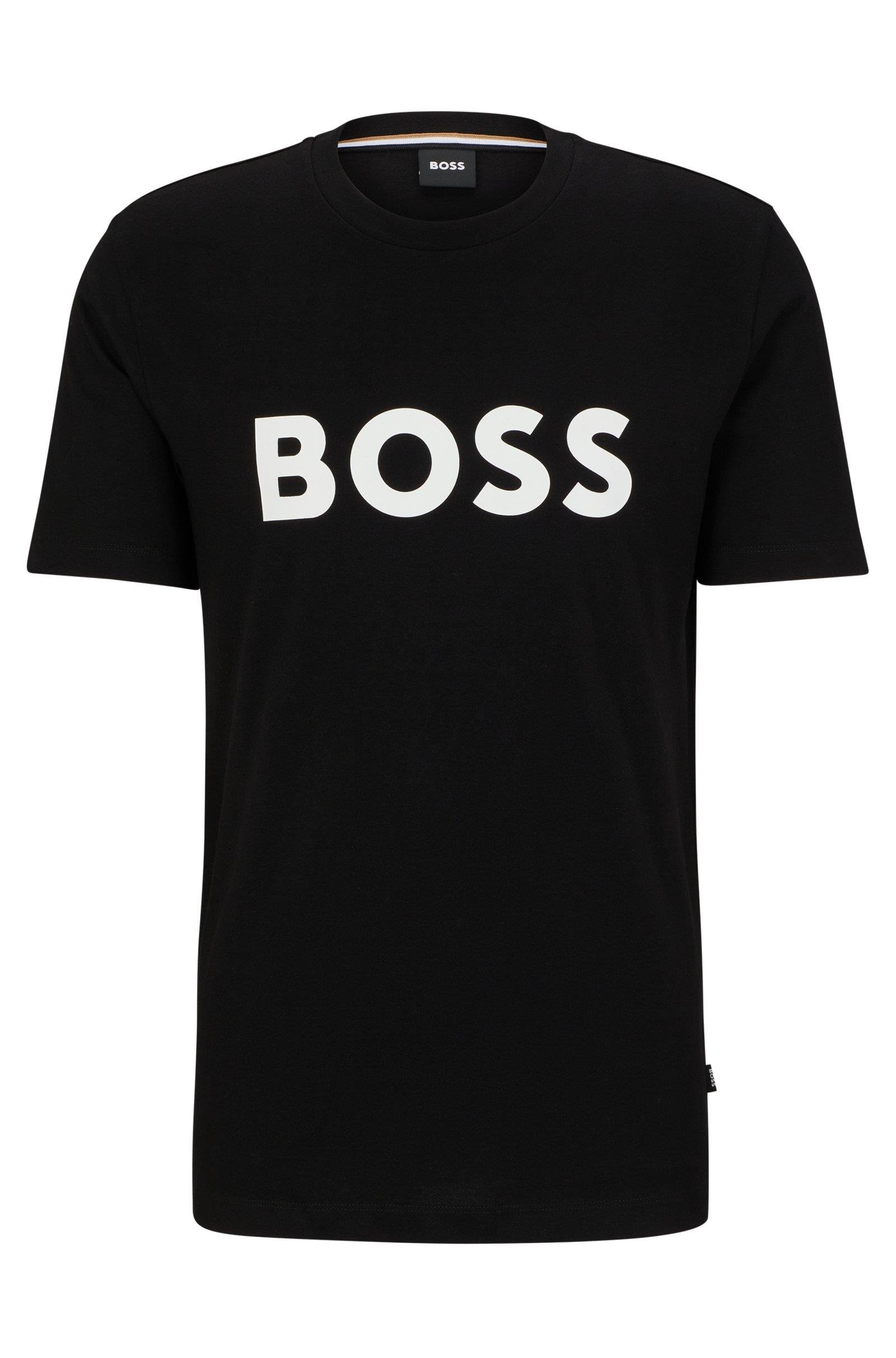BOSS BOSS Erkek regular fit Kısa Kollu Düz Bisiklet Yaka Siyah T-Shirt 50495742-001