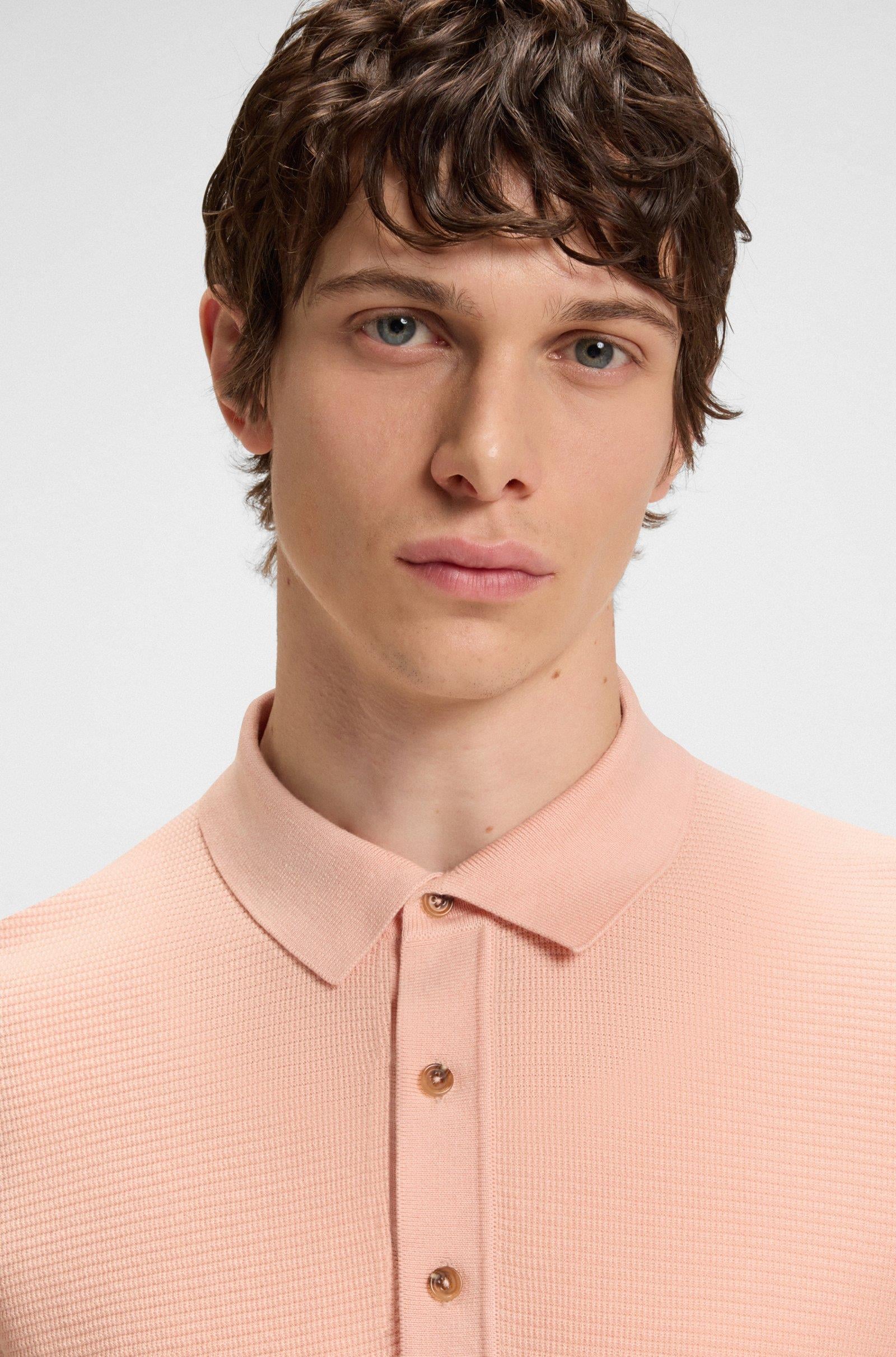 BOSS BOSS Erkek Regular Fit Kısa Kollu Pamuk Karışımlı Örme Pembe T-Shirt 50543148-683