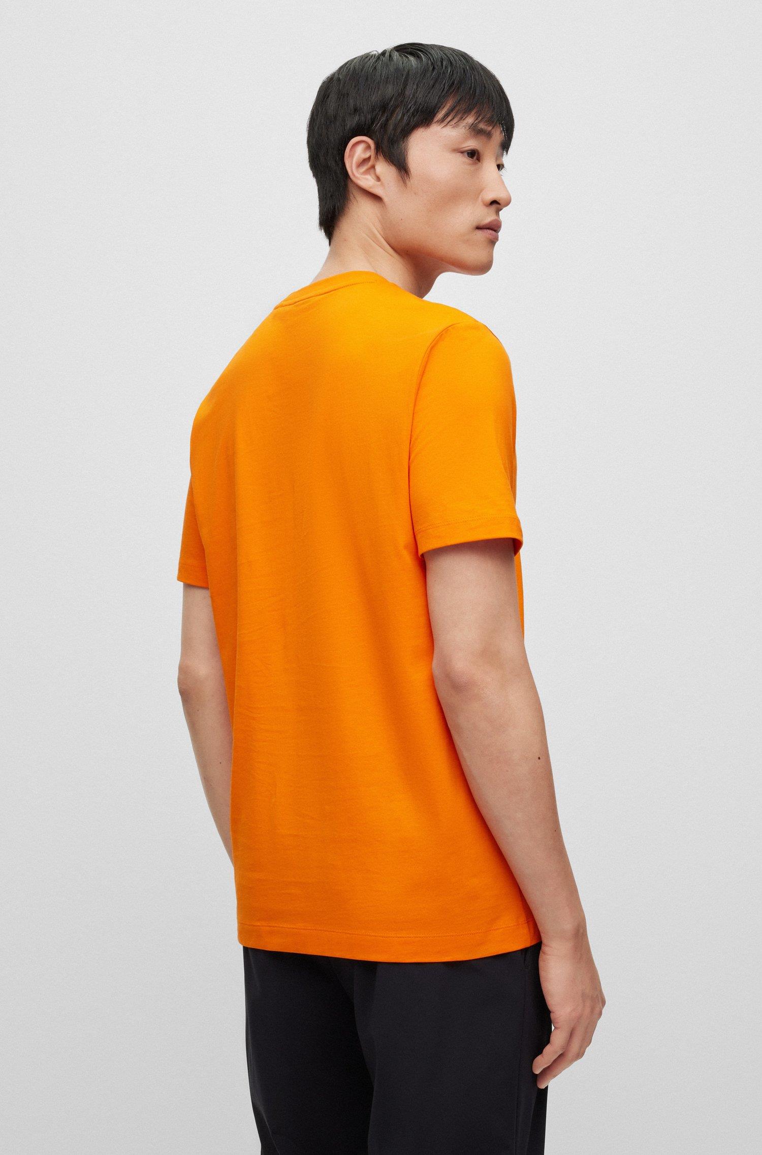 BOSS BOSS Erkek regular fit Kısa Kollu Düz Bisiklet Yaka Açık Turuncu T-Shirt 50468347-829