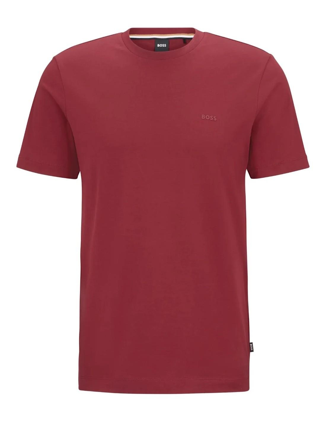 BOSS  BOSS Erkek regular fit Kısa Kollu Düz Bisiklet Yaka Kırmızı T-Shirt 50468347-602