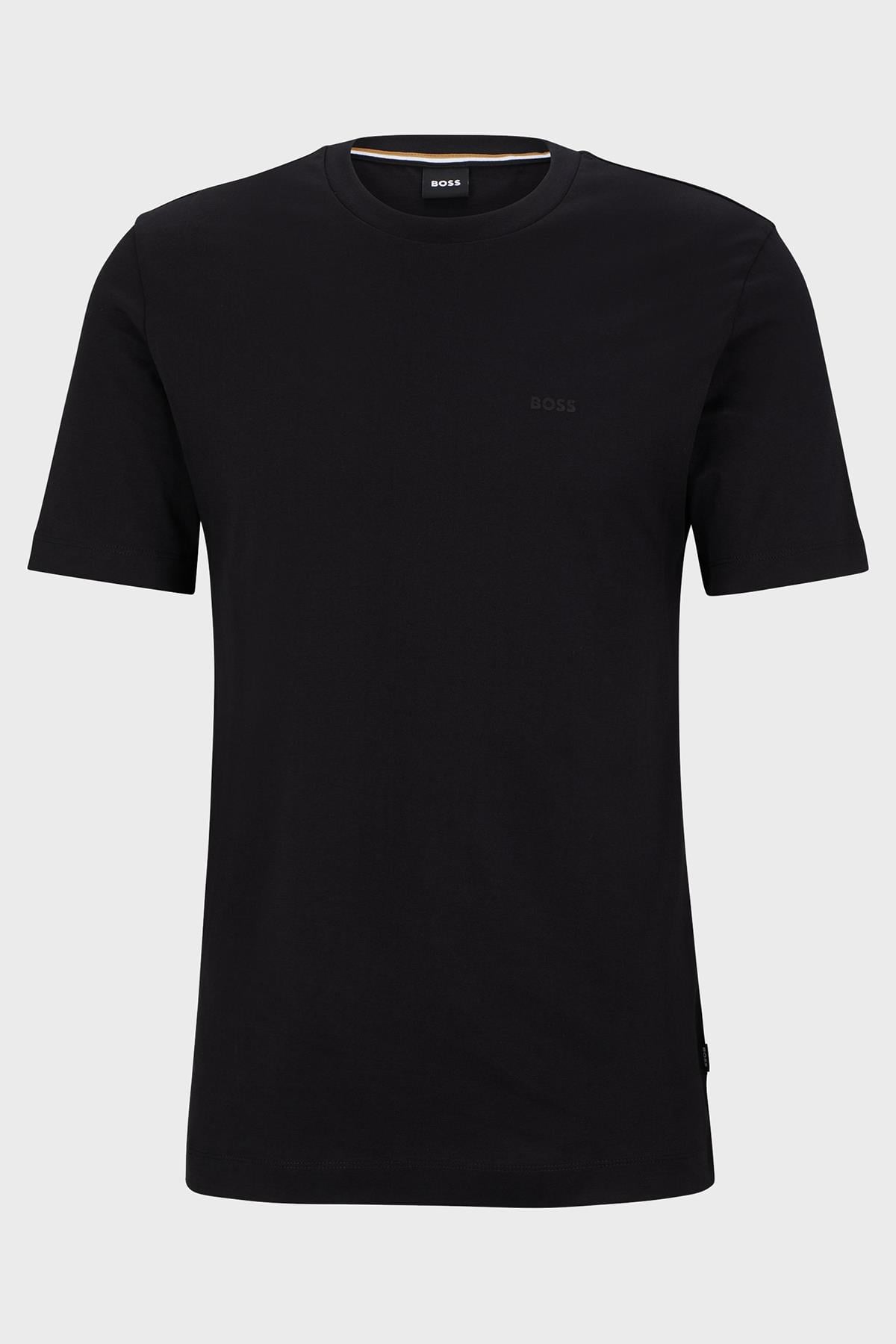 BOSS BOSS Erkek regular fit Kısa Kollu Düz Bisiklet Yaka Siyah T-Shirt 50468347-001