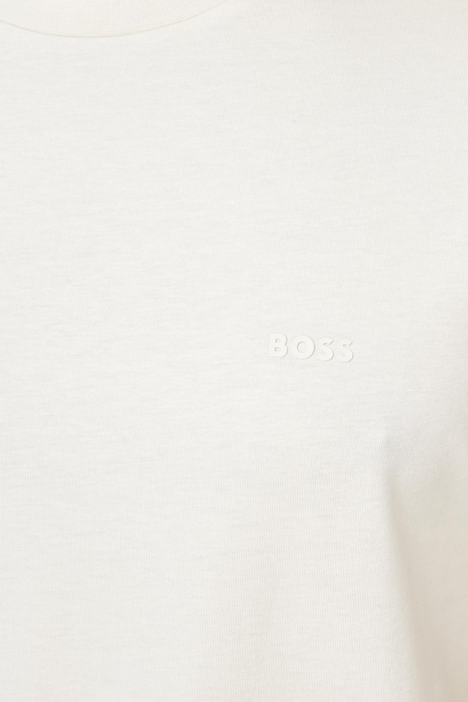 BOSS BOSS Erkek regular fit Kısa Kollu Düz Bisiklet Yaka Kahverengi T-Shirt 50468347-131