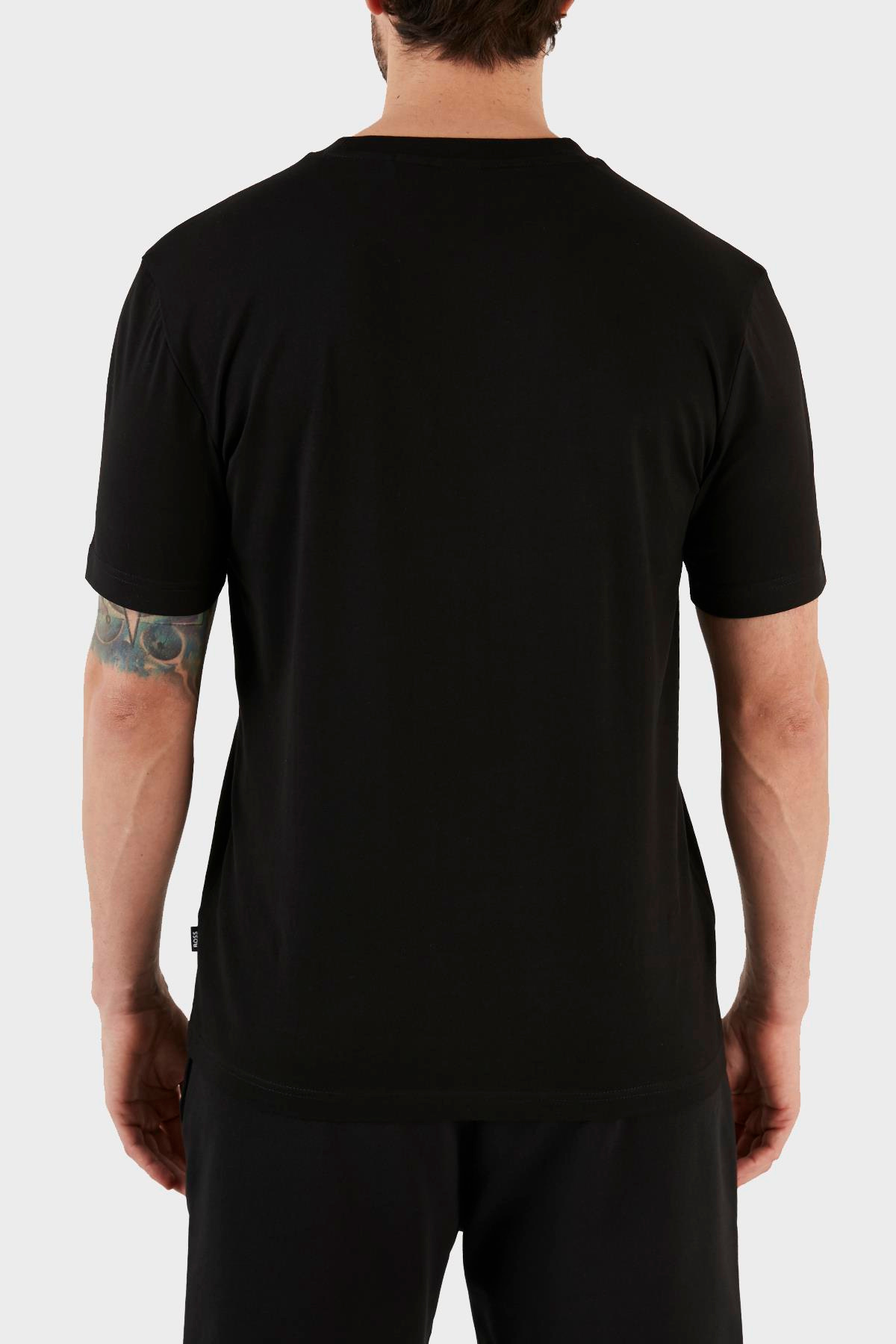 BOSS BOSS Erkek regular fit Kısa Kollu Düz Bisiklet Yaka Siyah T-Shirt 50486211-001