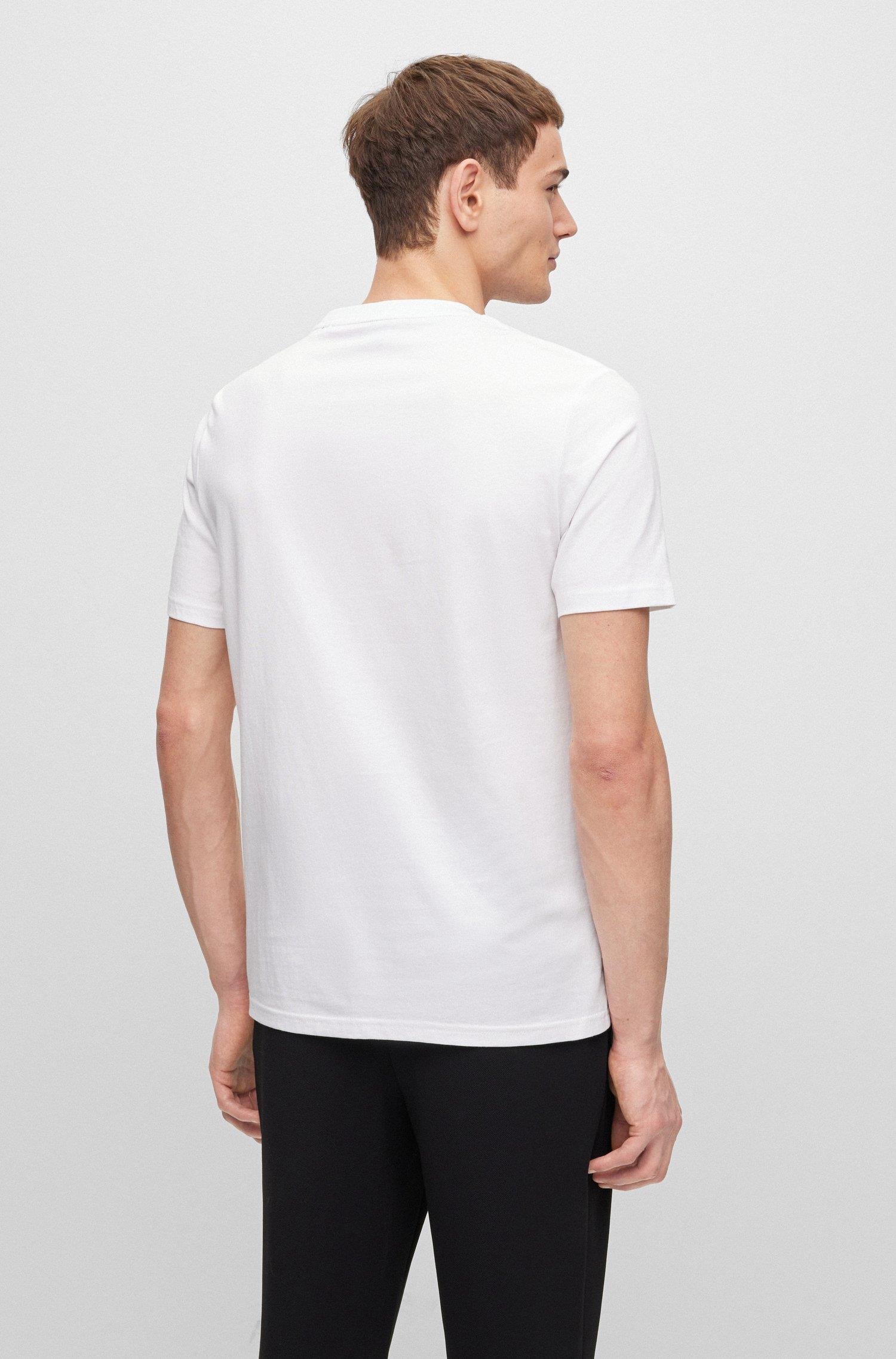 BOSS BOSS Erkek regular fit Kısa Kollu Düz Bisiklet Yaka Beyaz T-Shirt 50489420-100
