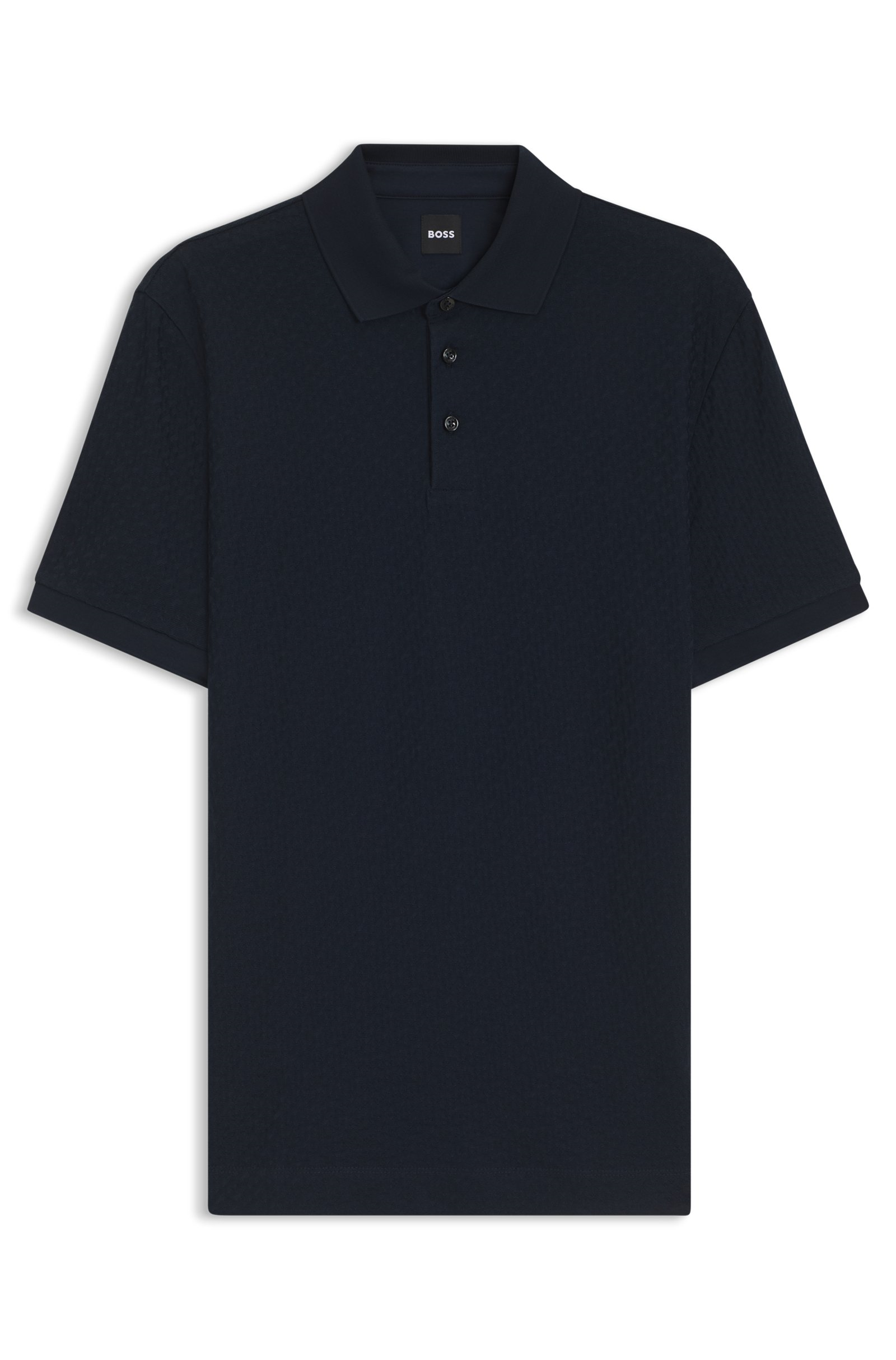 BOSS  BOSS Erkek Regular Fit Monogram Logolu %100 Pamuklu Kısa Kollu Lacivert Polo Yaka T-Shirt 50557403-404