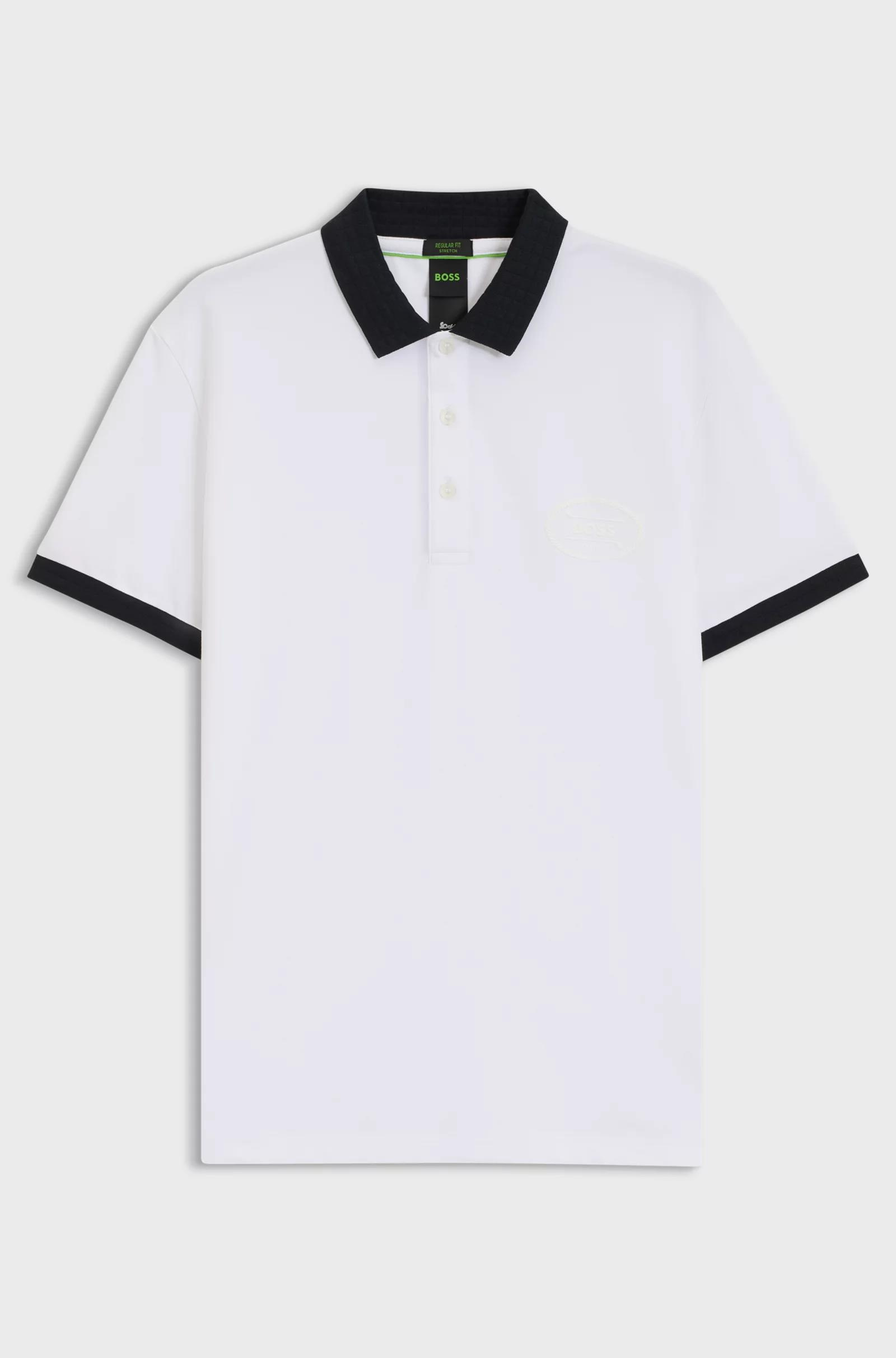 BOSS BOSS Erkek Regular Fit Nem Emici Esnek Pike Kumaş Kısa Kollu Beyaz Polo Yaka T-Shirt 50544192-100