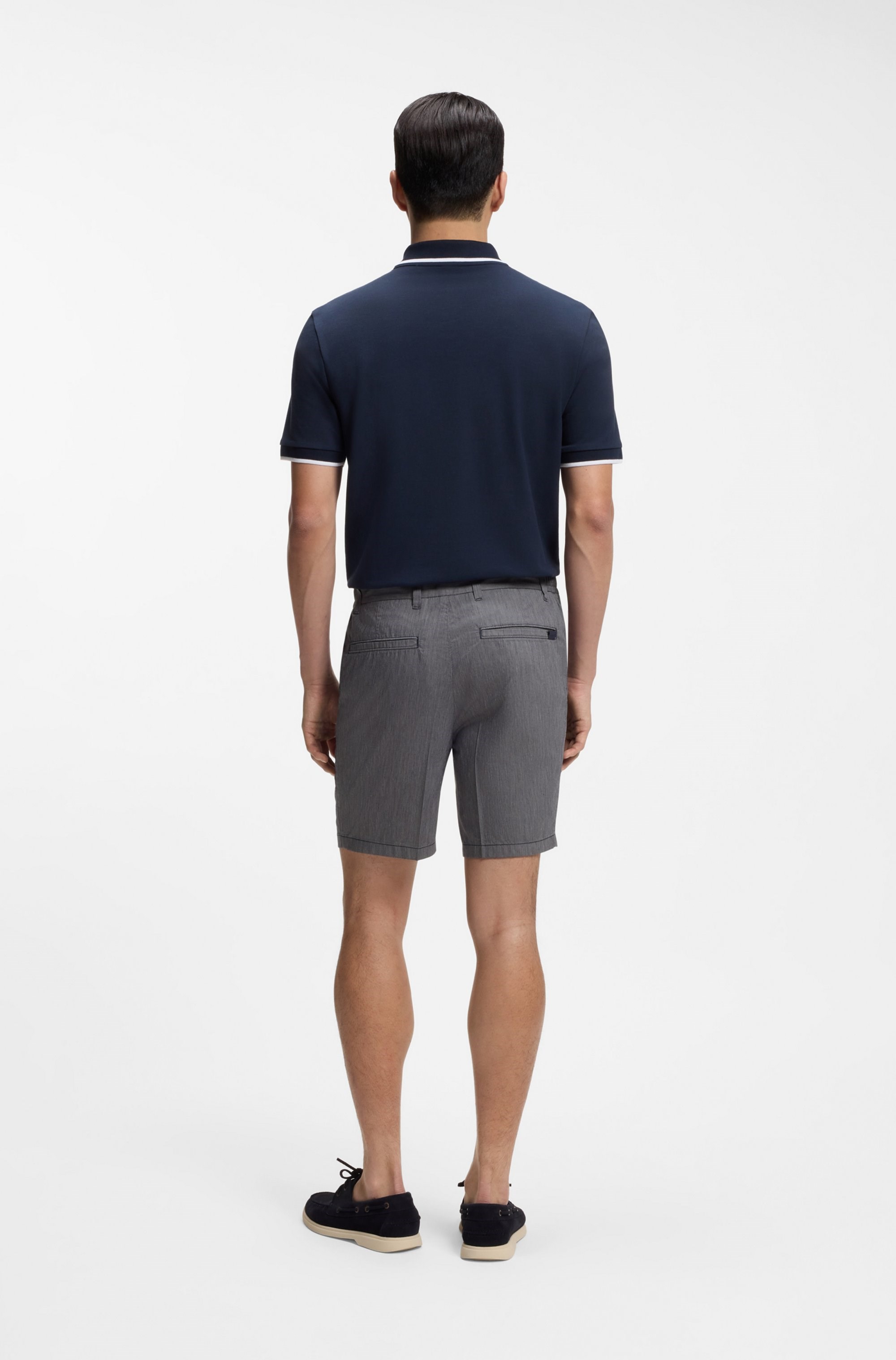 BOSS  BOSS Erkek Regular Fit Normal Bel Pamuklu Lacivert Şort 50557424-404