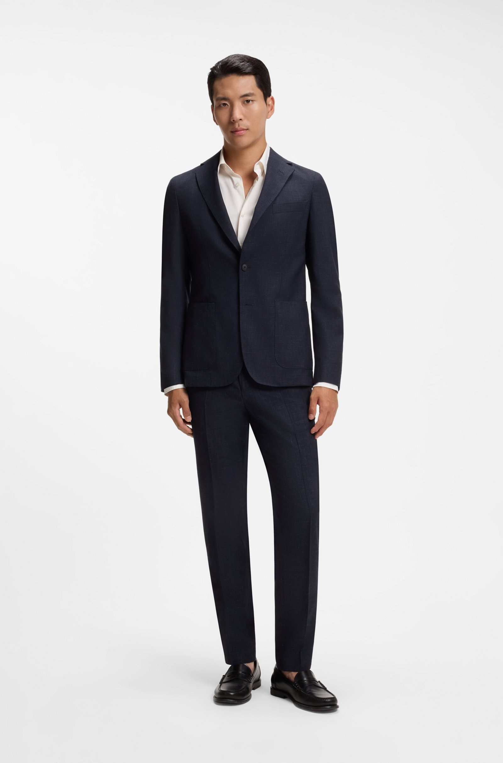 BOSS  BOSS Erkek Regular Fit Normal Bel Düz Paça Lacivert Pantolon 50567526-404