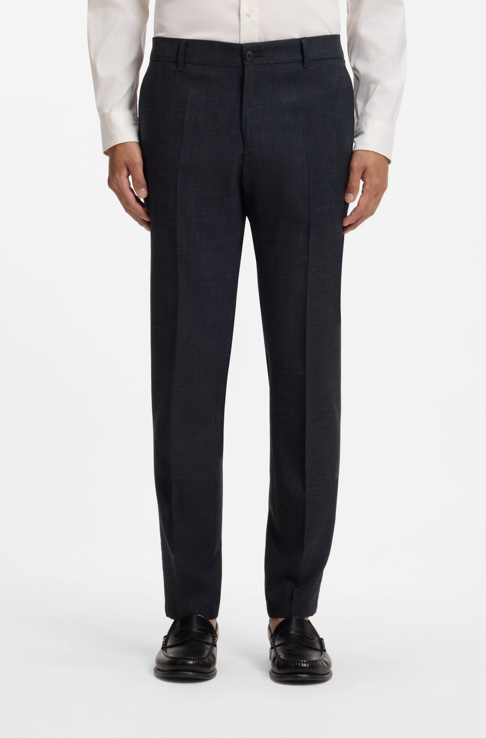 BOSS  BOSS Erkek Regular Fit Normal Bel Düz Paça Lacivert Pantolon 50567526-404
