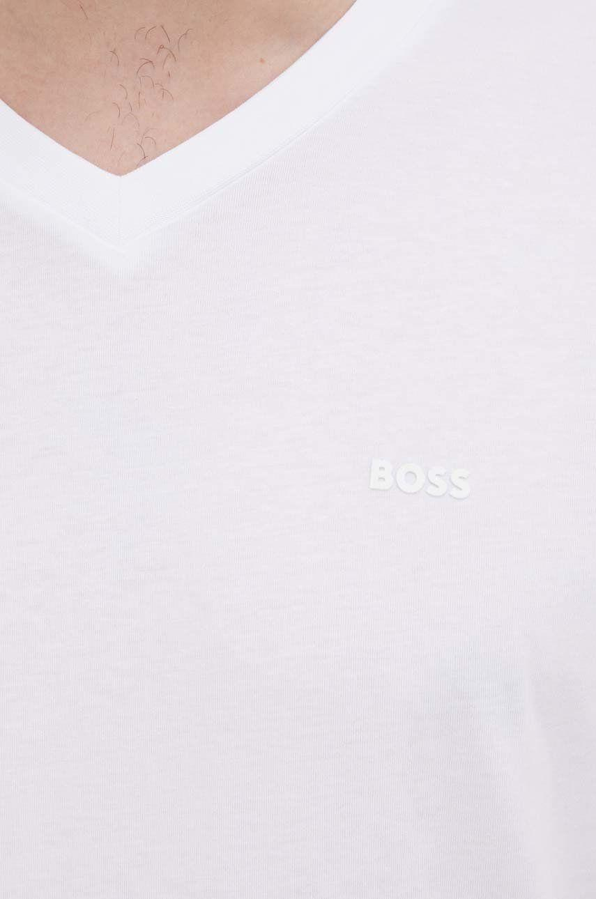 BOSS BOSS Erkek Regular Fit Pamuklu V Yaka Kısa Kollu Beyaz T-Shirt 50468348-100