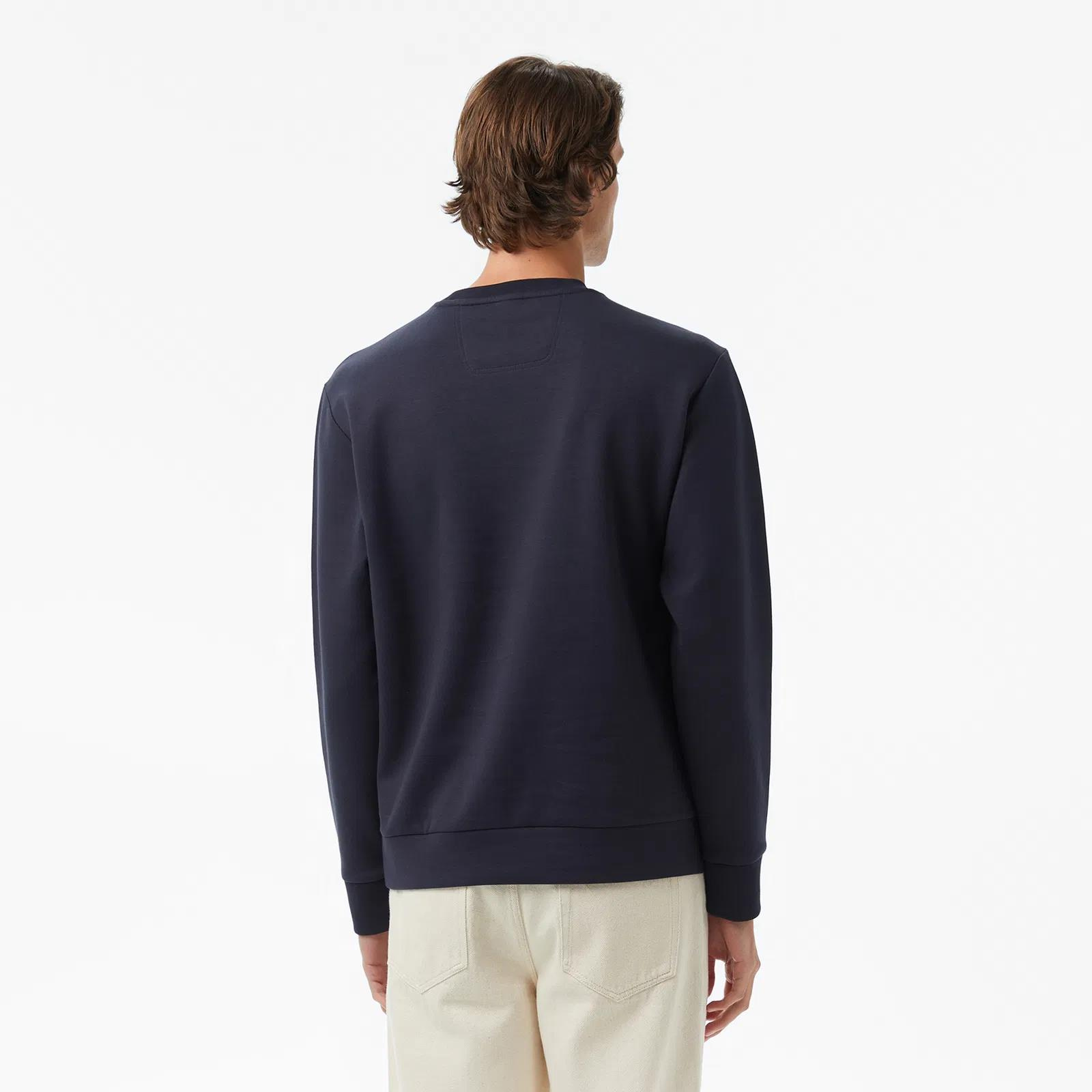 BOSS  BOSS Erkek Regular Fit Ribanalı Yuvarlak Yakalı Esnek Pamuklu Logo Kabartmalı Lacivert Sweatshirt 50506119-402