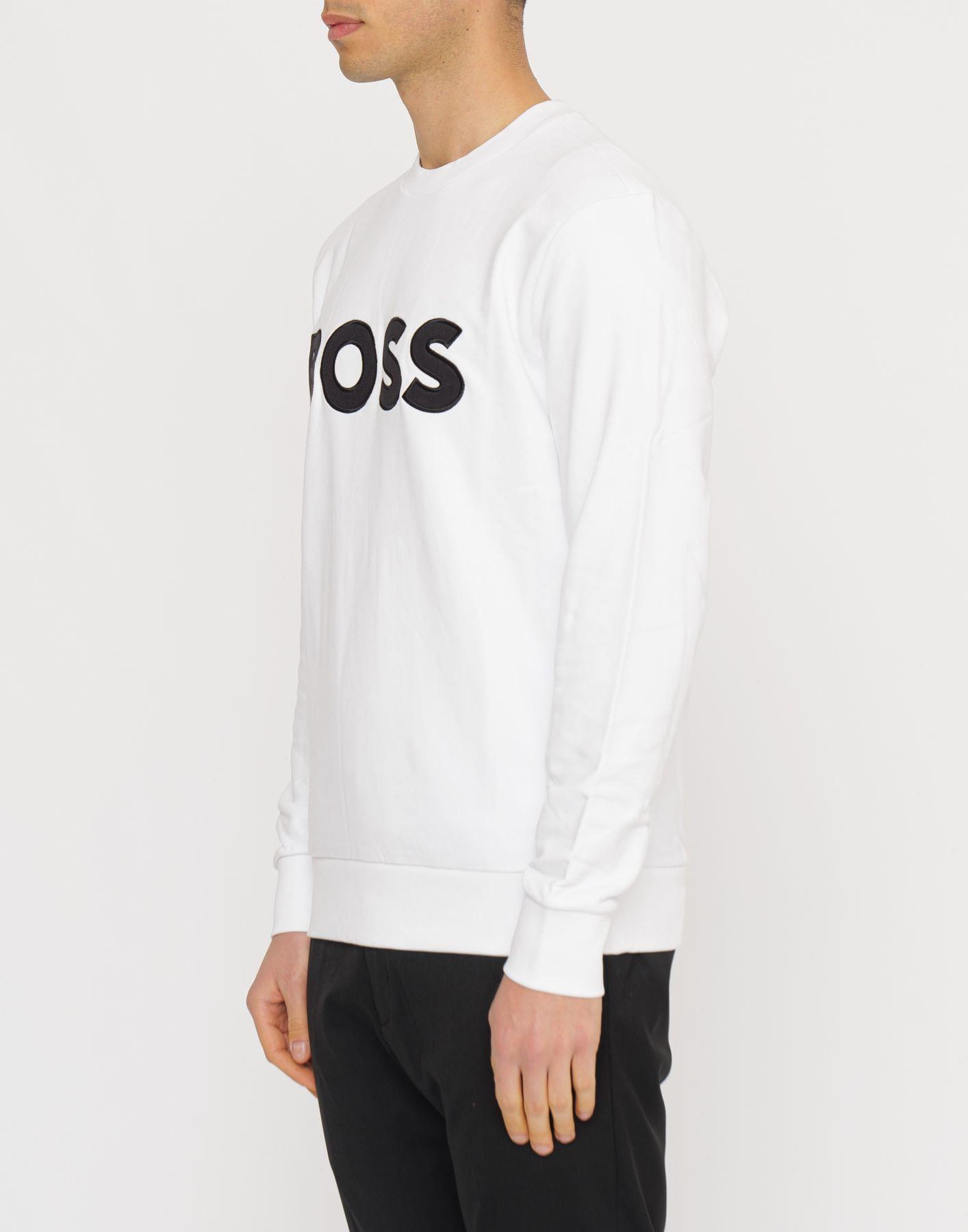 BOSS BOSS Erkek regular fit Uzun Kollu düz Bisiklet Yaka Beyaz T-Shirt 50489229-100