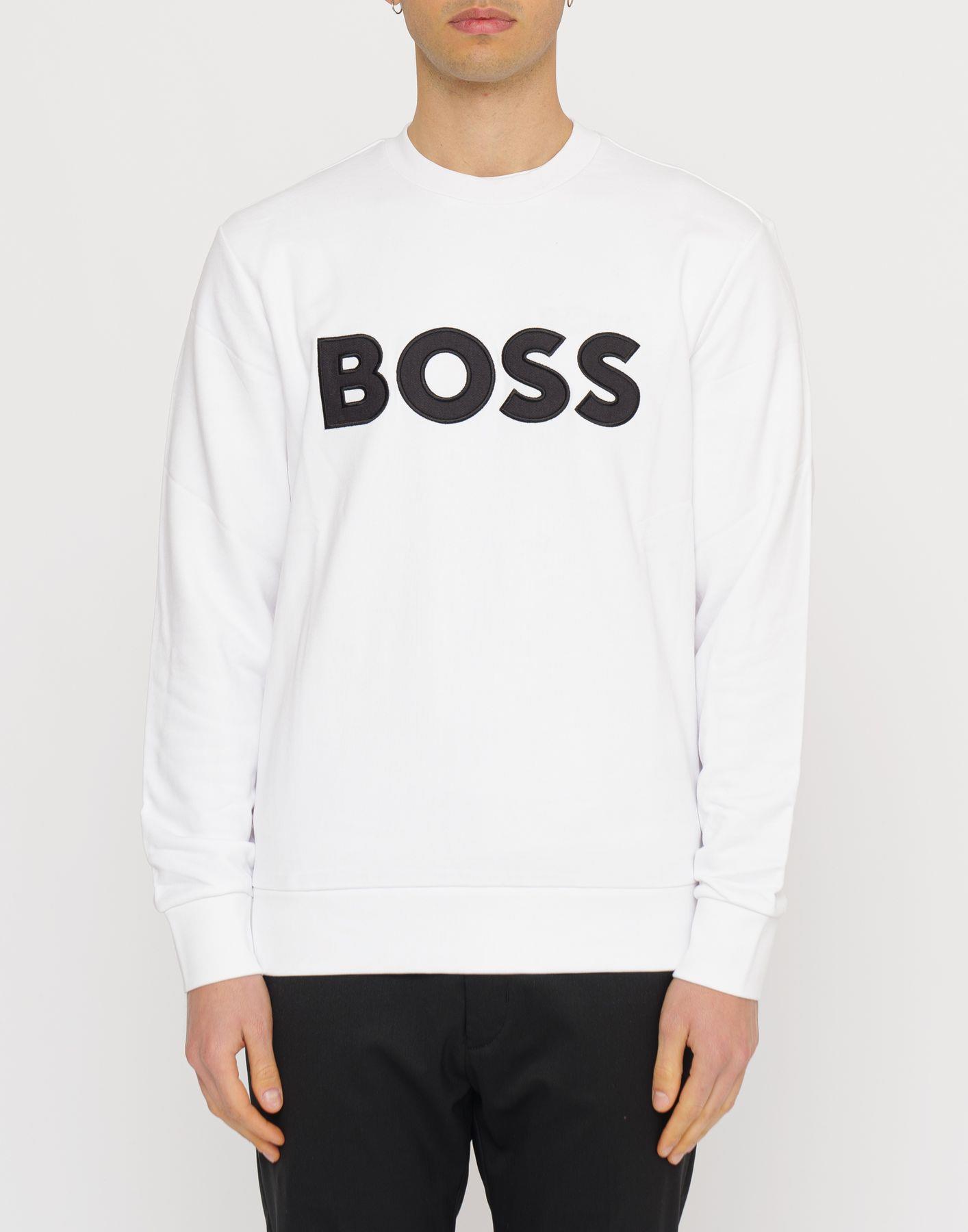 BOSS BOSS Erkek regular fit Uzun Kollu düz Bisiklet Yaka Beyaz T-Shirt 50489229-100