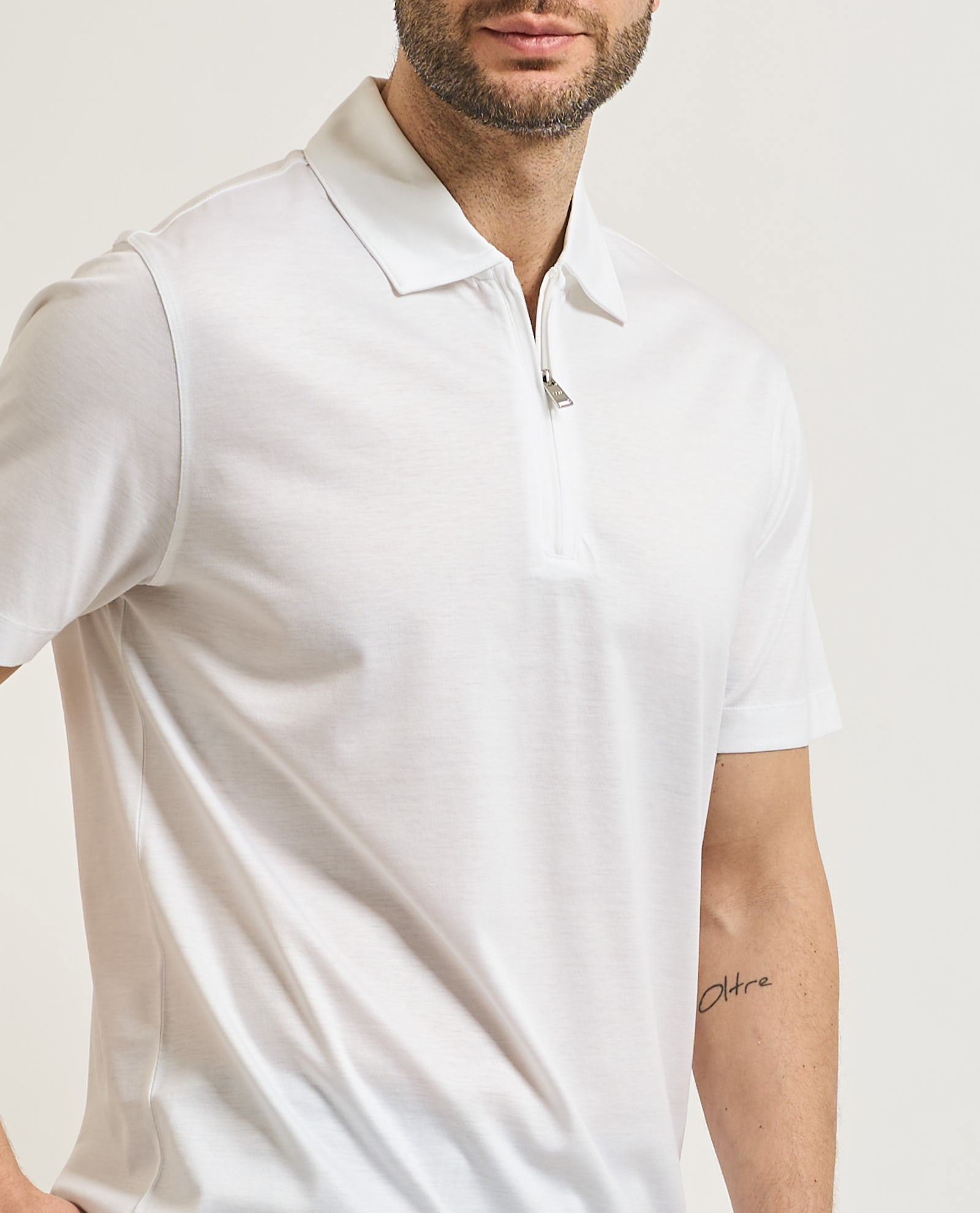 BOSS  BOSS Erkek Regular Fit Yarım Fermuarlı Kısa Kollu Beyaz Polo Yaka T-Shirt 50537954-100
