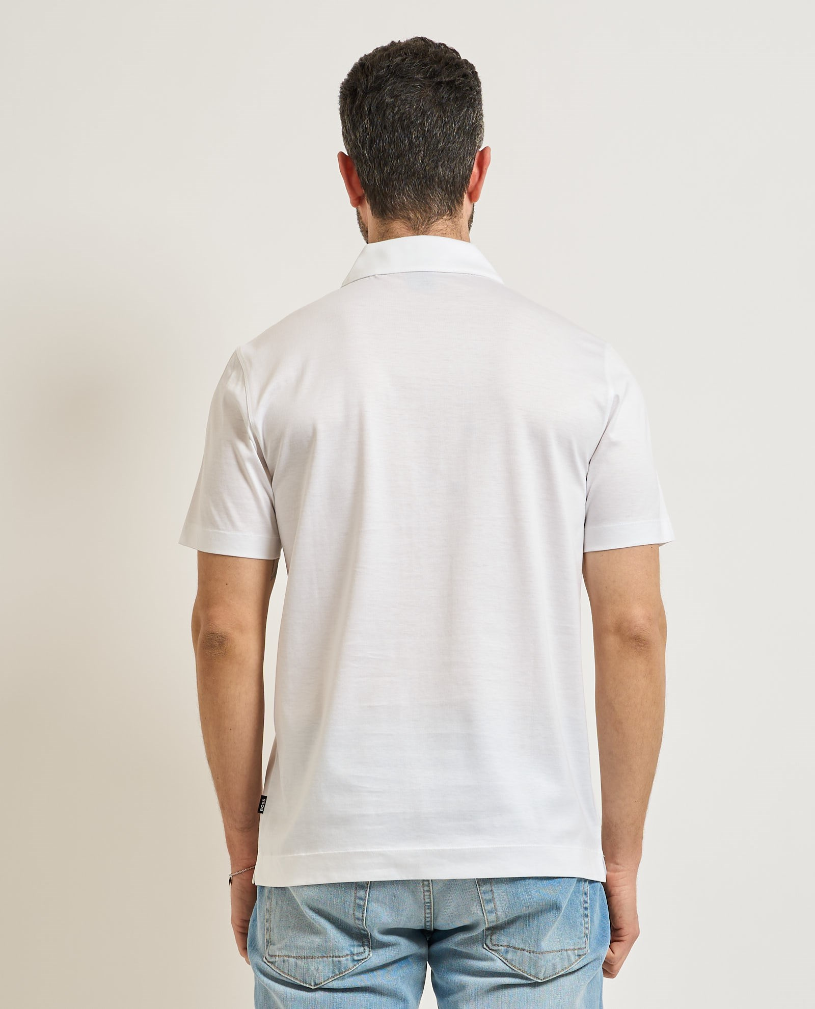 BOSS  BOSS Erkek Regular Fit Yarım Fermuarlı Kısa Kollu Beyaz Polo Yaka T-Shirt 50537954-100
