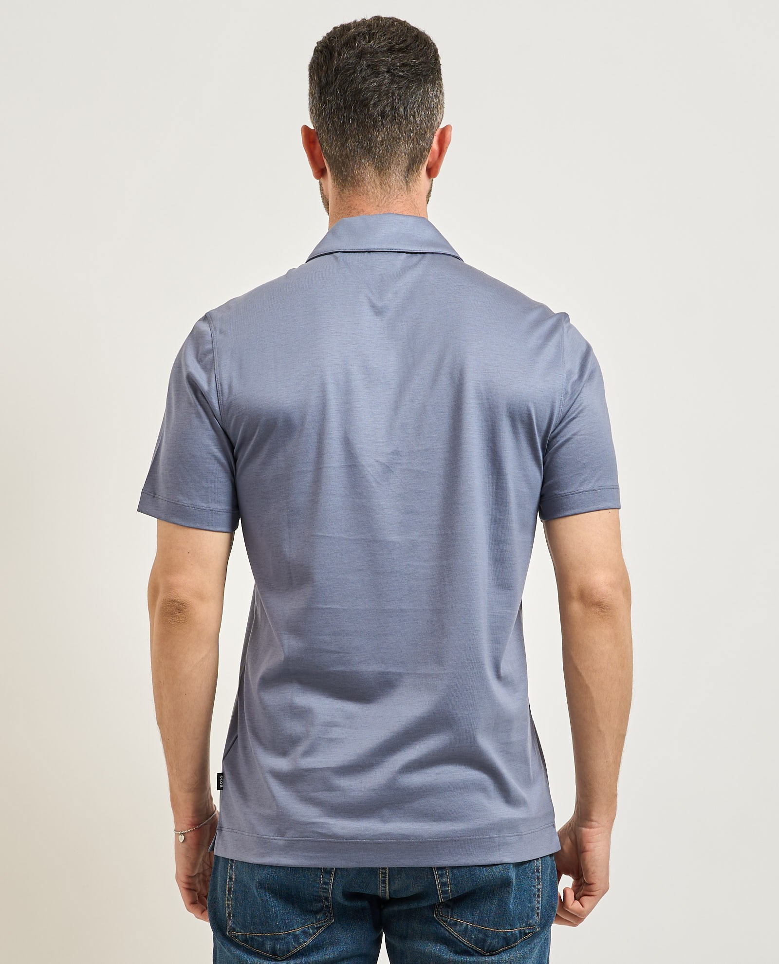 BOSS  BOSS Erkek Regular Fit Yarım Fermuarlı Kısa Kollu Lacivert Polo Yaka T-Shirt 50537954-466