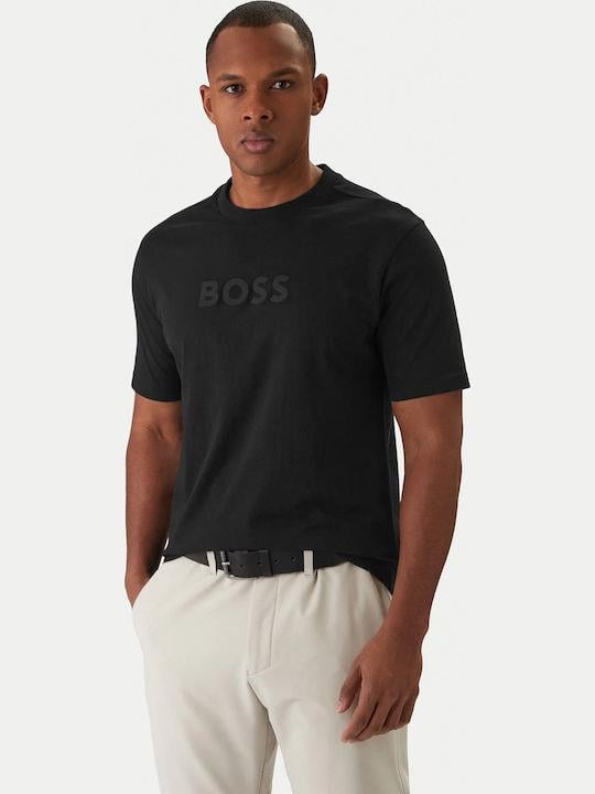 BOSS  BOSS Erkek Regular Fit Yuvarlak Yakalı Pamuklu Kısa Kollu Siyah Polo Yaka T-Shirt 50553652-001