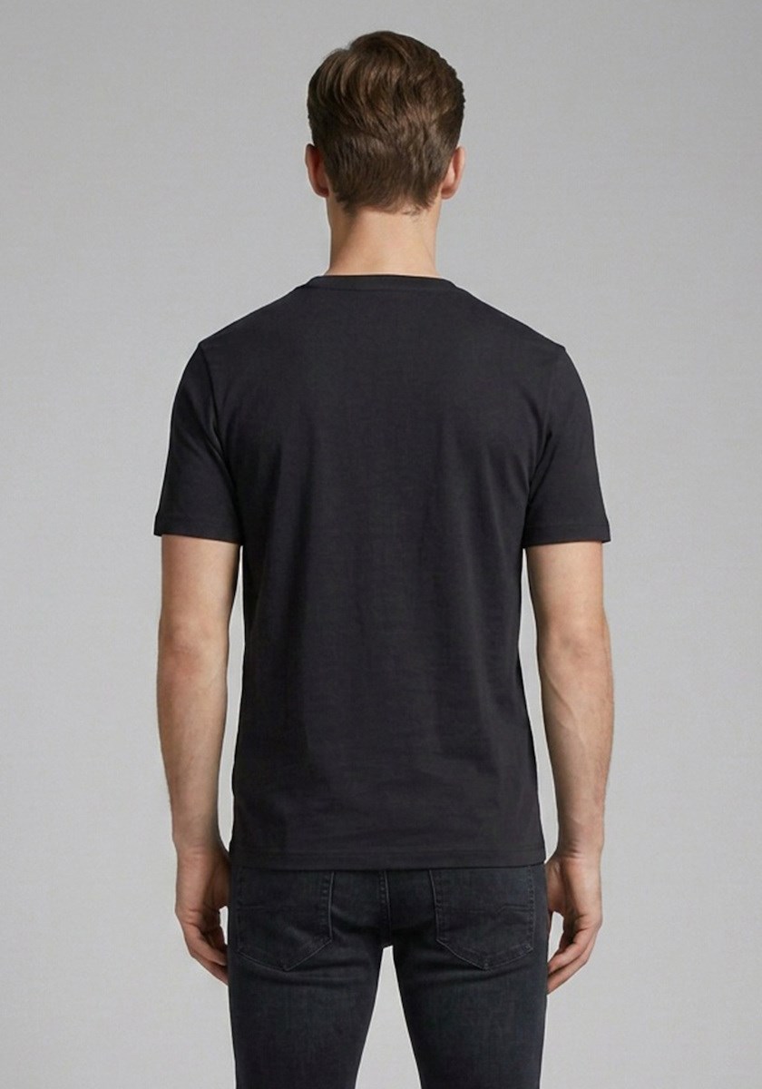 BOSS  BOSS Erkek Regular Fit Yuvarlak Yakalı Logo Detaylı Pamuklu Kısa Kollu Siyah T-Shirt 50565630-001