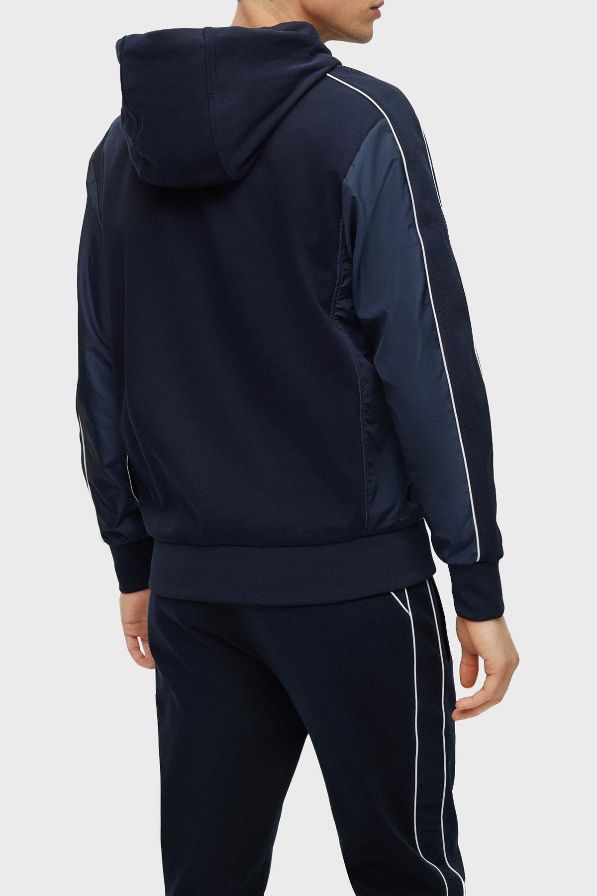 BOSS BOSS Erkek relaxed fit Uzun Kollu Logolu Lacivert Sweatshirt 50486248-404