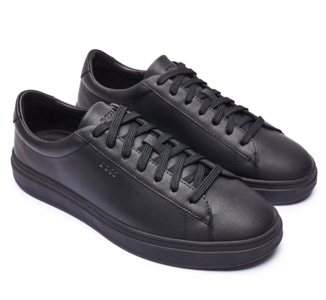 BOSS  BOSS Erkek Şerit Dikiş Detaylı Hakiki Deri Siyah1 Sneaker 50552853-005