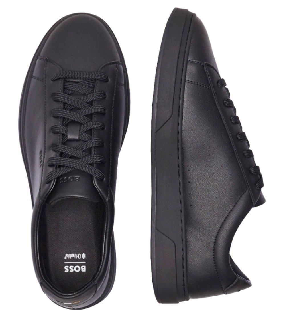 BOSS  BOSS Erkek Şerit Dikiş Detaylı Hakiki Deri Siyah1 Sneaker 50552853-005