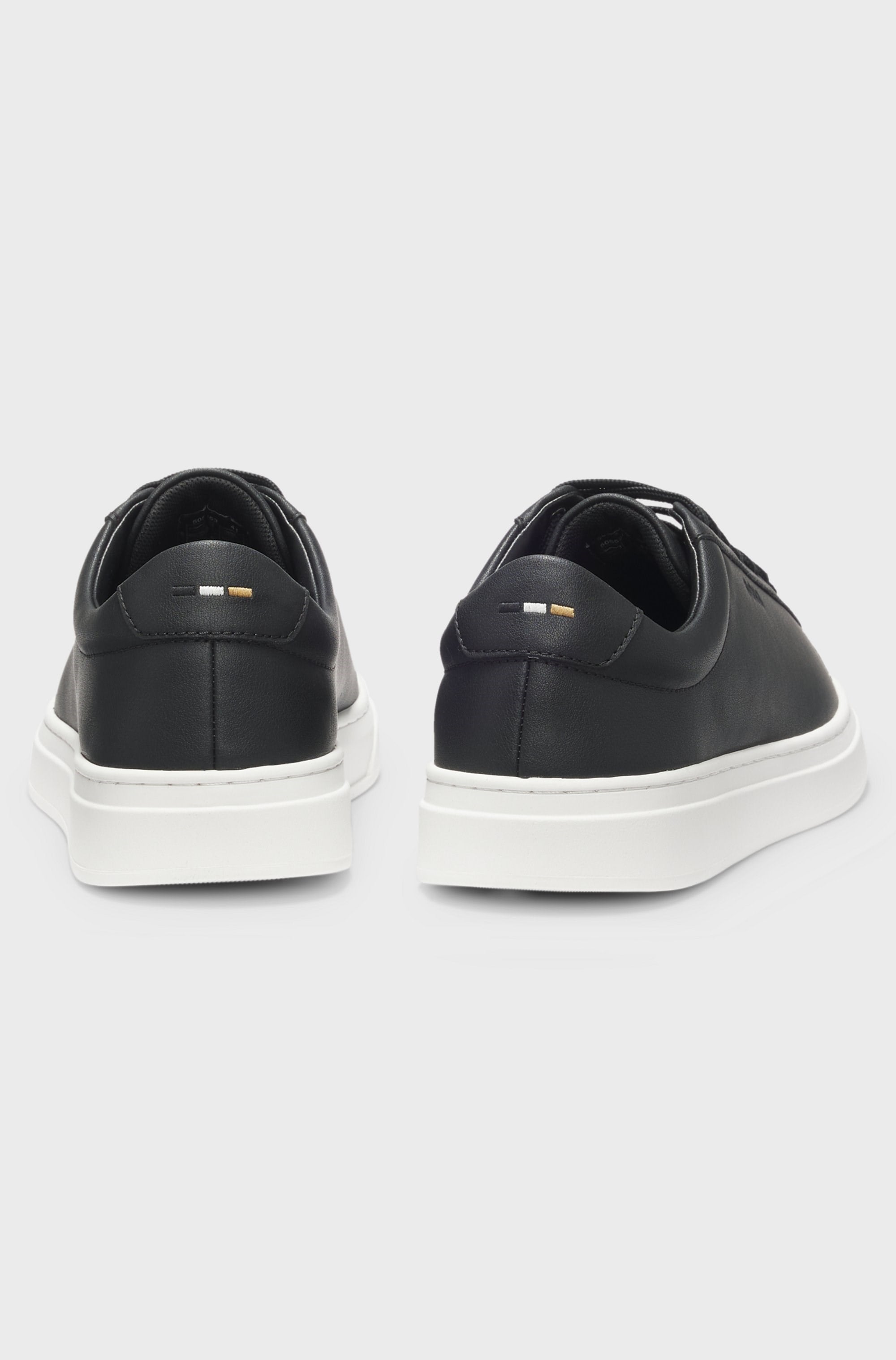 BOSS  BOSS Erkek Şerit Dikiş Detaylı Hakiki Deri Siyah Sneaker 50552853-002