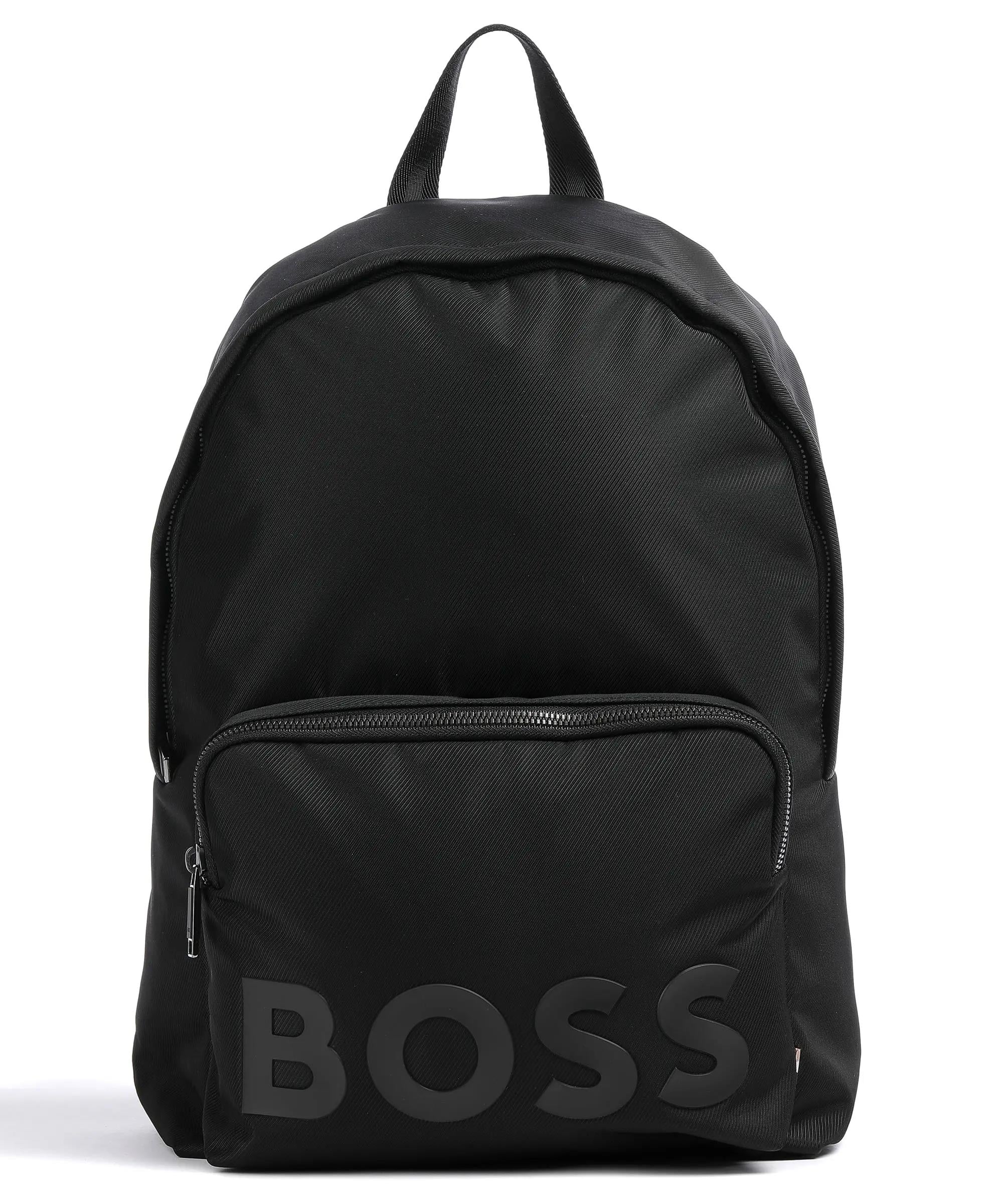 BOSS BOSS Erkek Sırt Askılı Marka Logolu Fermuar Kapamalı Siyah Sırt Çantası 50490969-001
