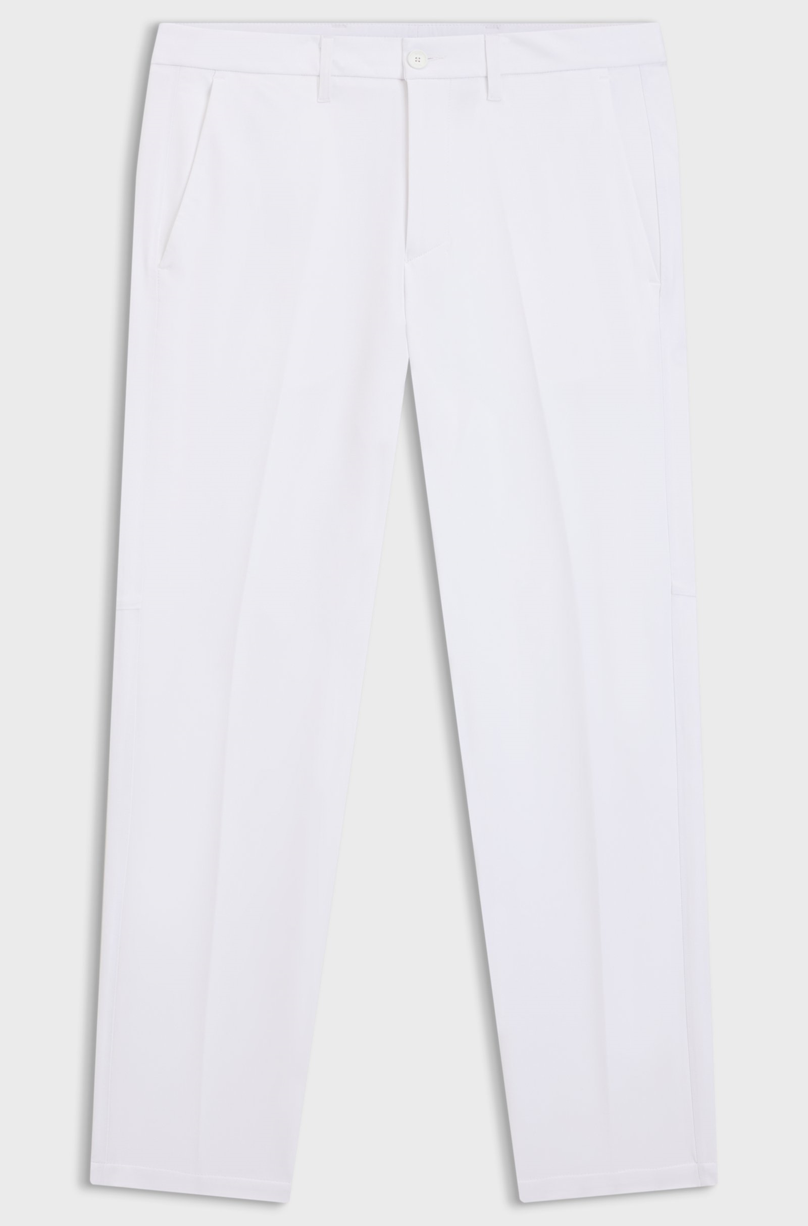 BOSS  BOSS Erkek Slim Fit Çabuk Kuruyan Su Tutmayan Dar Paça Beyaz Pantolon 50534303-100