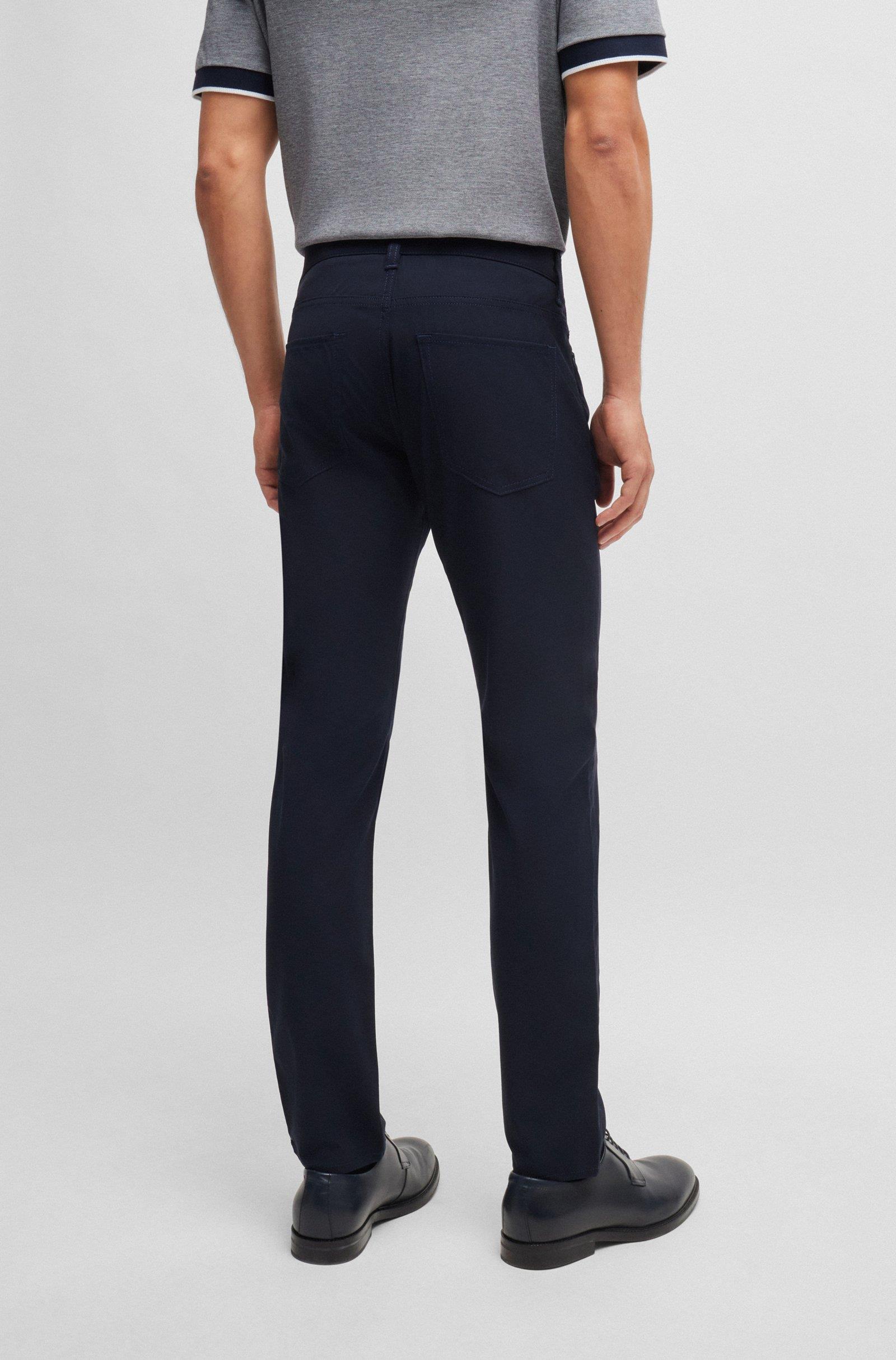 BOSS BOSS Erkek Slim Fit Düğme Kapamalı Dar Paça Günlük Lacivert Jeans 50520195-404