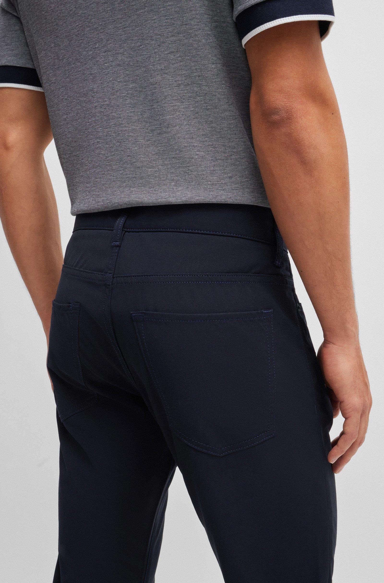 BOSS BOSS Erkek Slim Fit Düğme Kapamalı Dar Paça Günlük Lacivert Jeans 50520195-404
