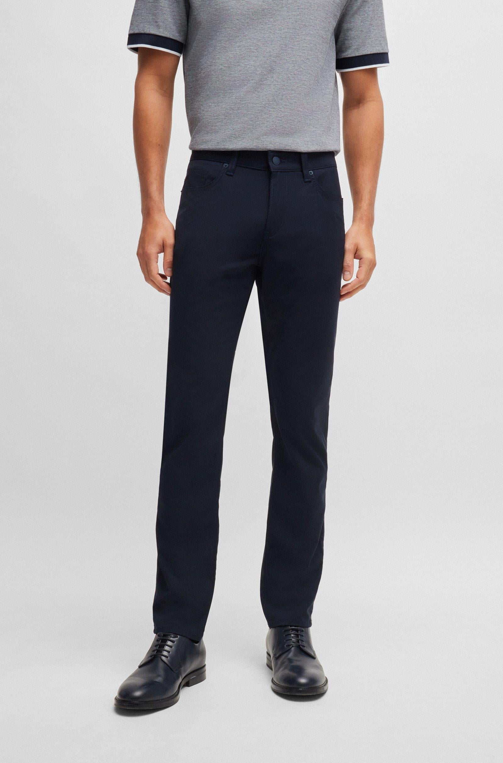 BOSS BOSS Erkek Slim Fit Düğme Kapamalı Dar Paça Günlük Lacivert Jeans 50520195-404