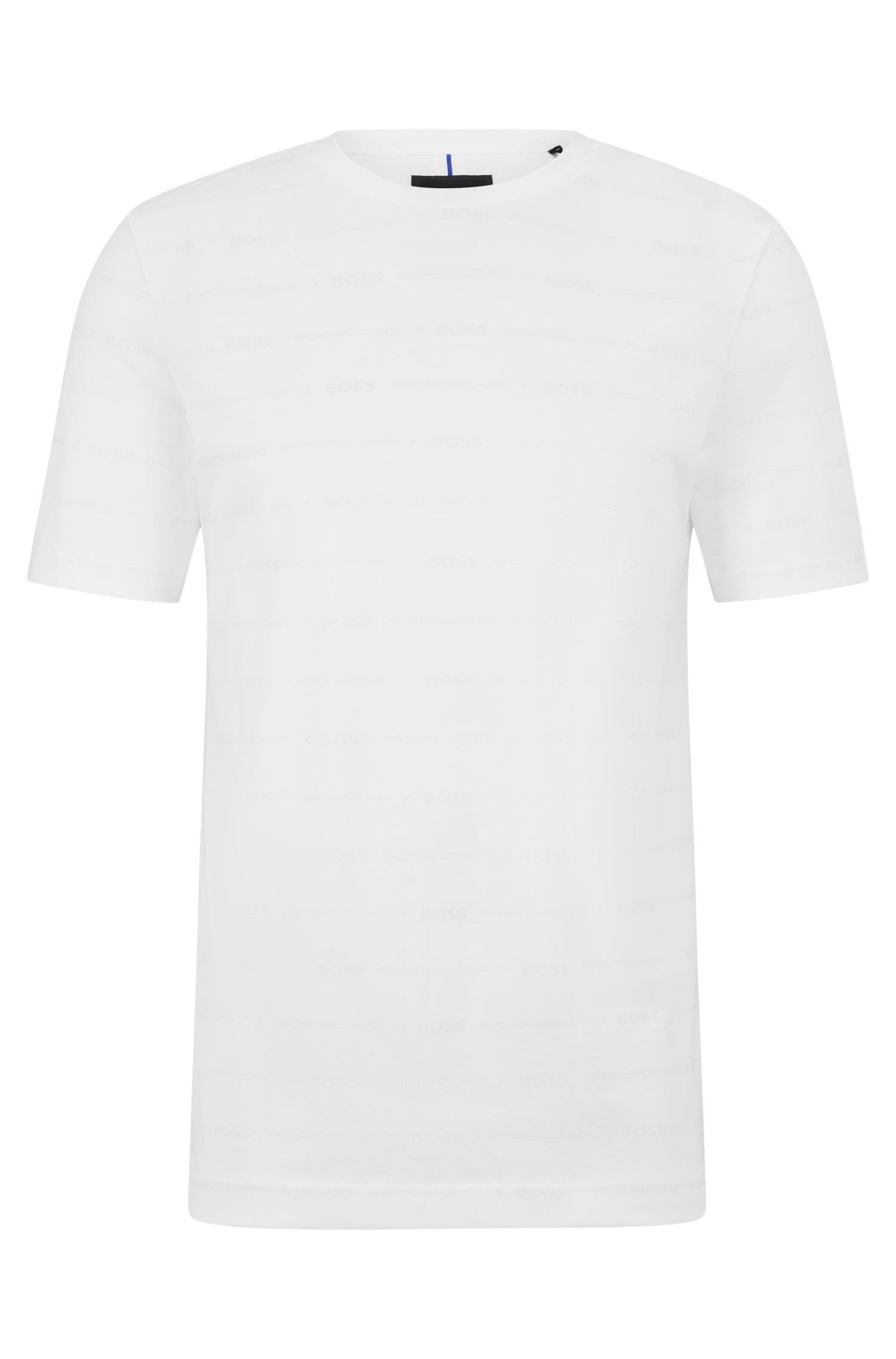 BOSS BOSS Erkek slim fit Kısa Kollu düz Bisiklet Yaka Beyaz T-Shirt 50486222-100