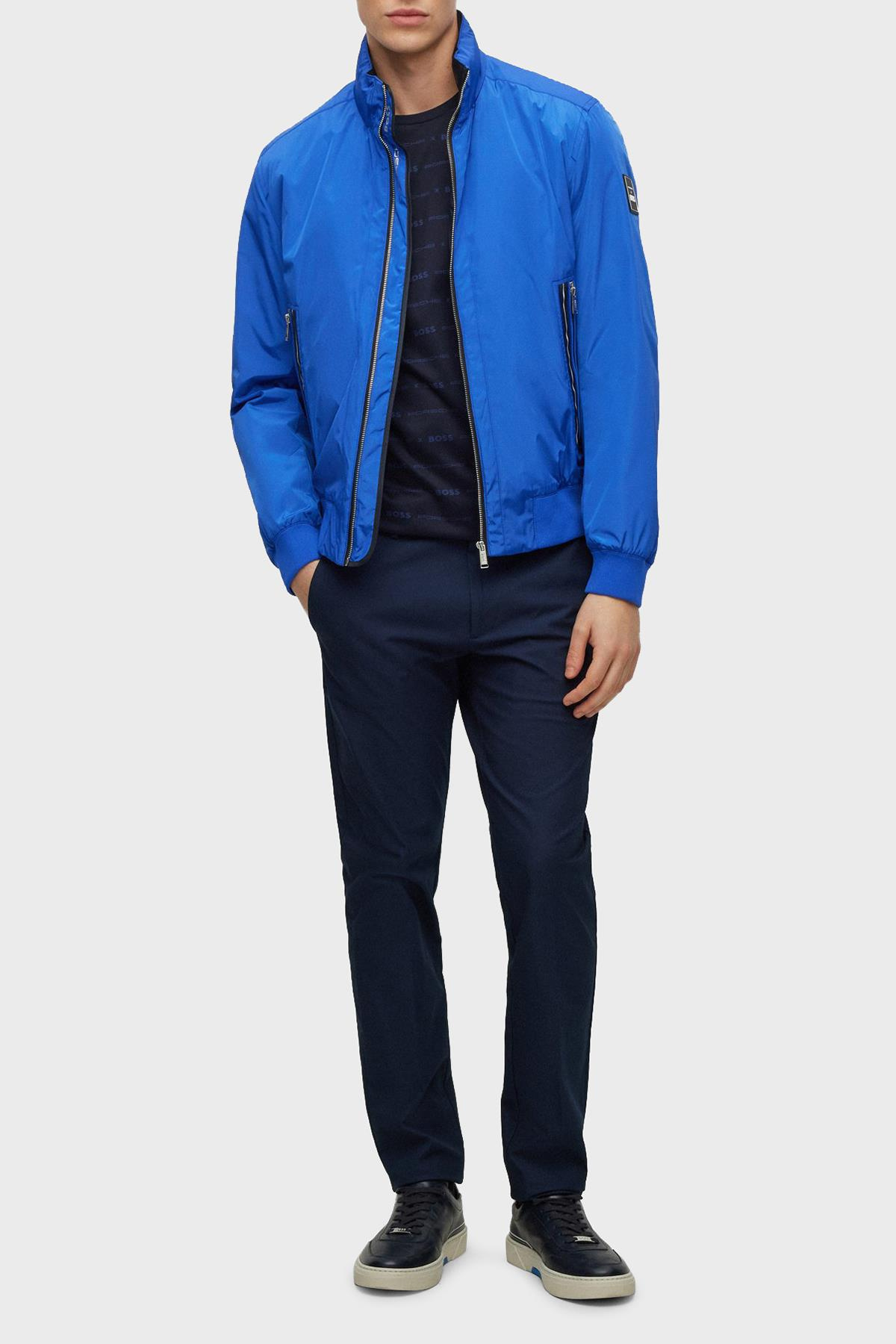 BOSS BOSS Erkek slim fit Kısa Kollu düz Bisiklet Yaka Lacivert T-Shirt 50486222-404