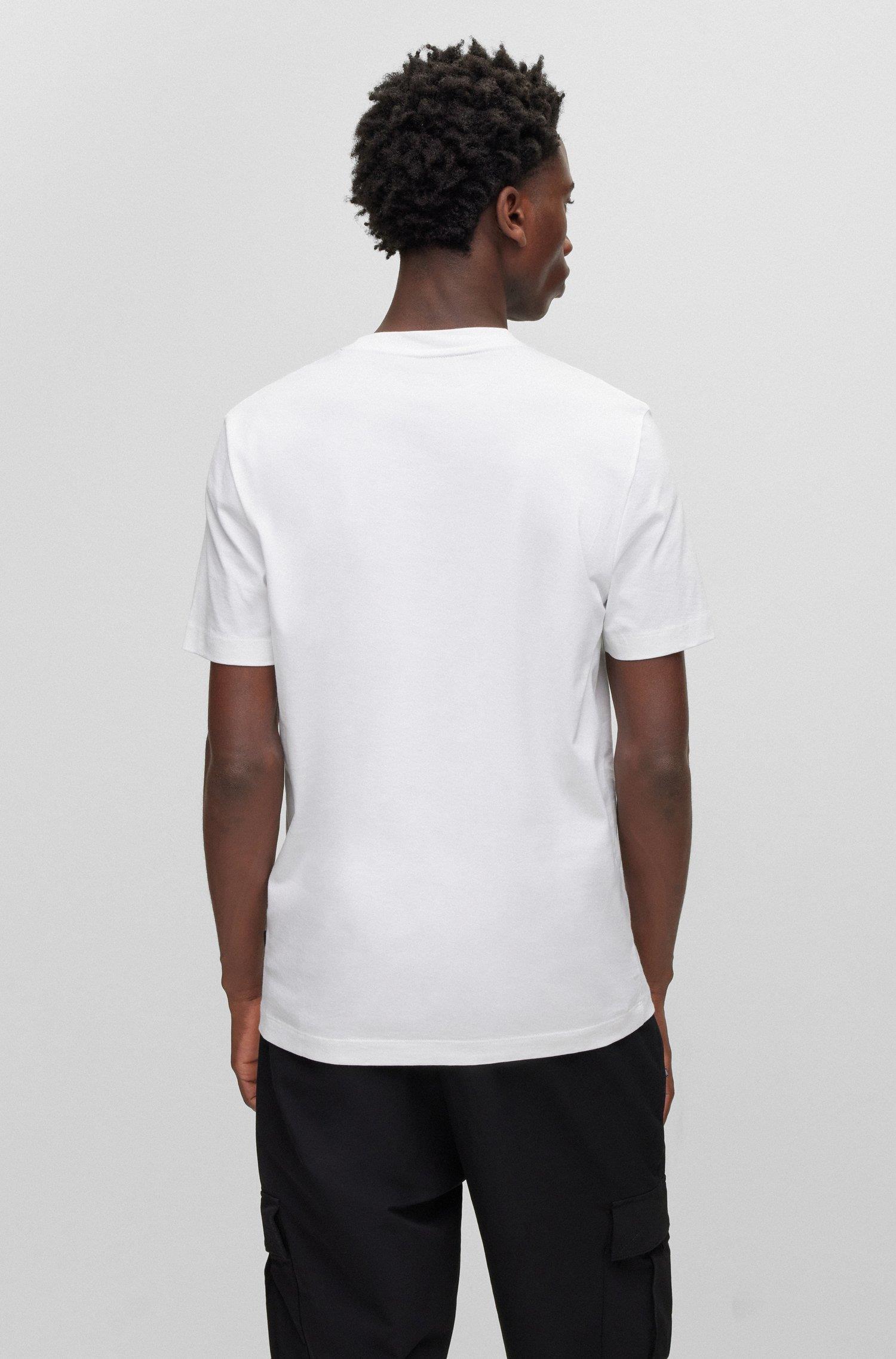 BOSS BOSS Erkek slim fit Kısa Kollu Logolu Bisiklet Yaka Beyaz T-Shirt 50486210-100