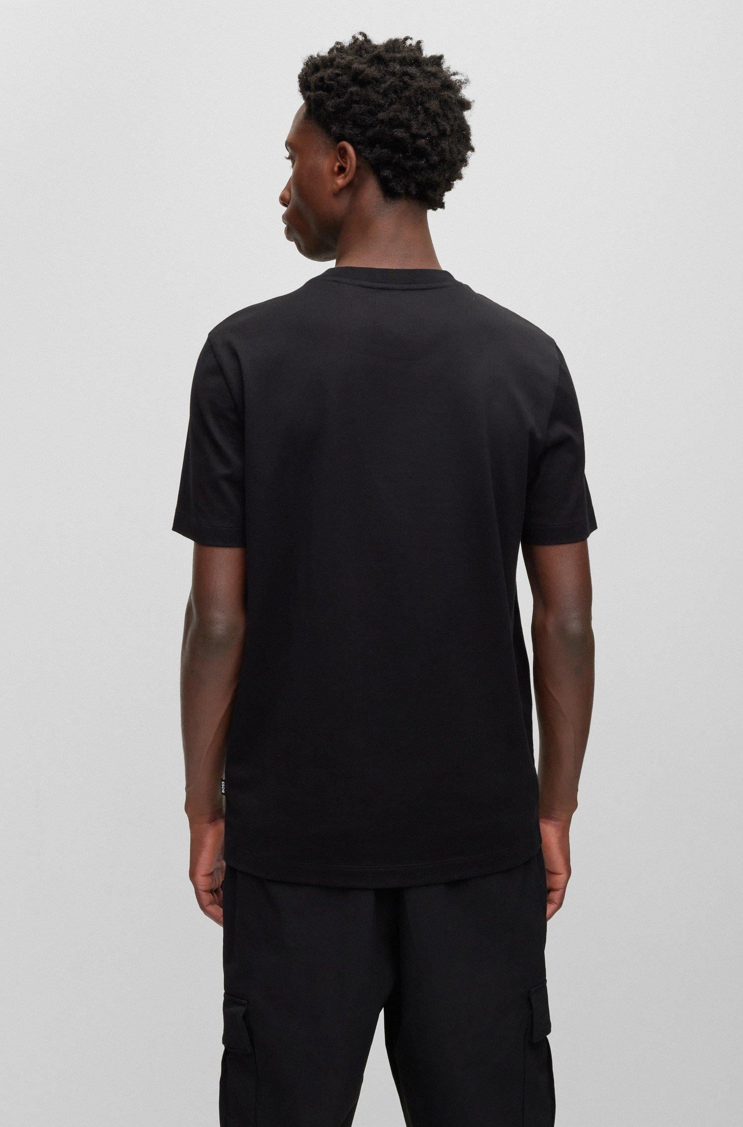 BOSS BOSS Erkek slim fit Kısa Kollu Logolu Bisiklet Yaka Siyah T-Shirt 50486210-001