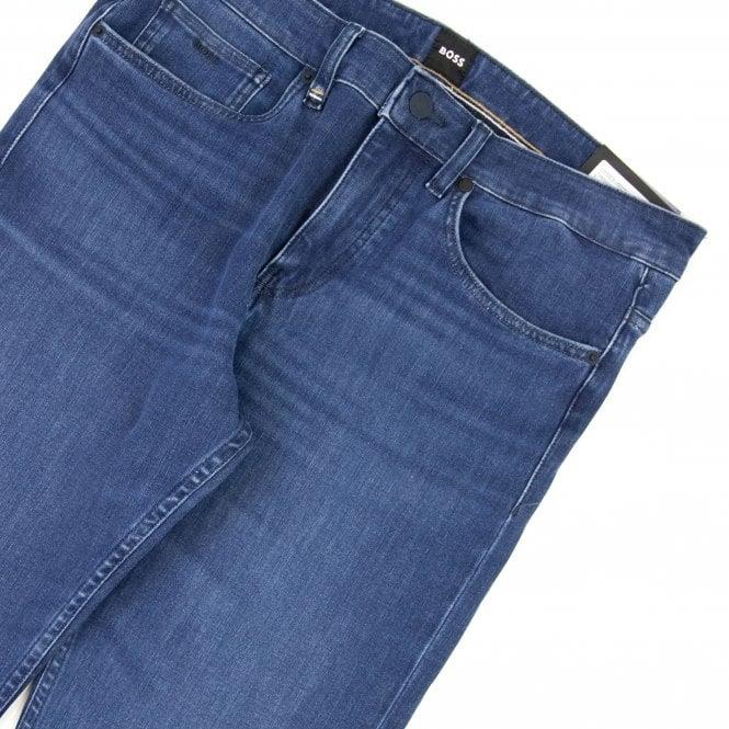 BOSS BOSS Erkek Slim Fit Normal Bel Pamuklu Mavi Jeans 50480729-428