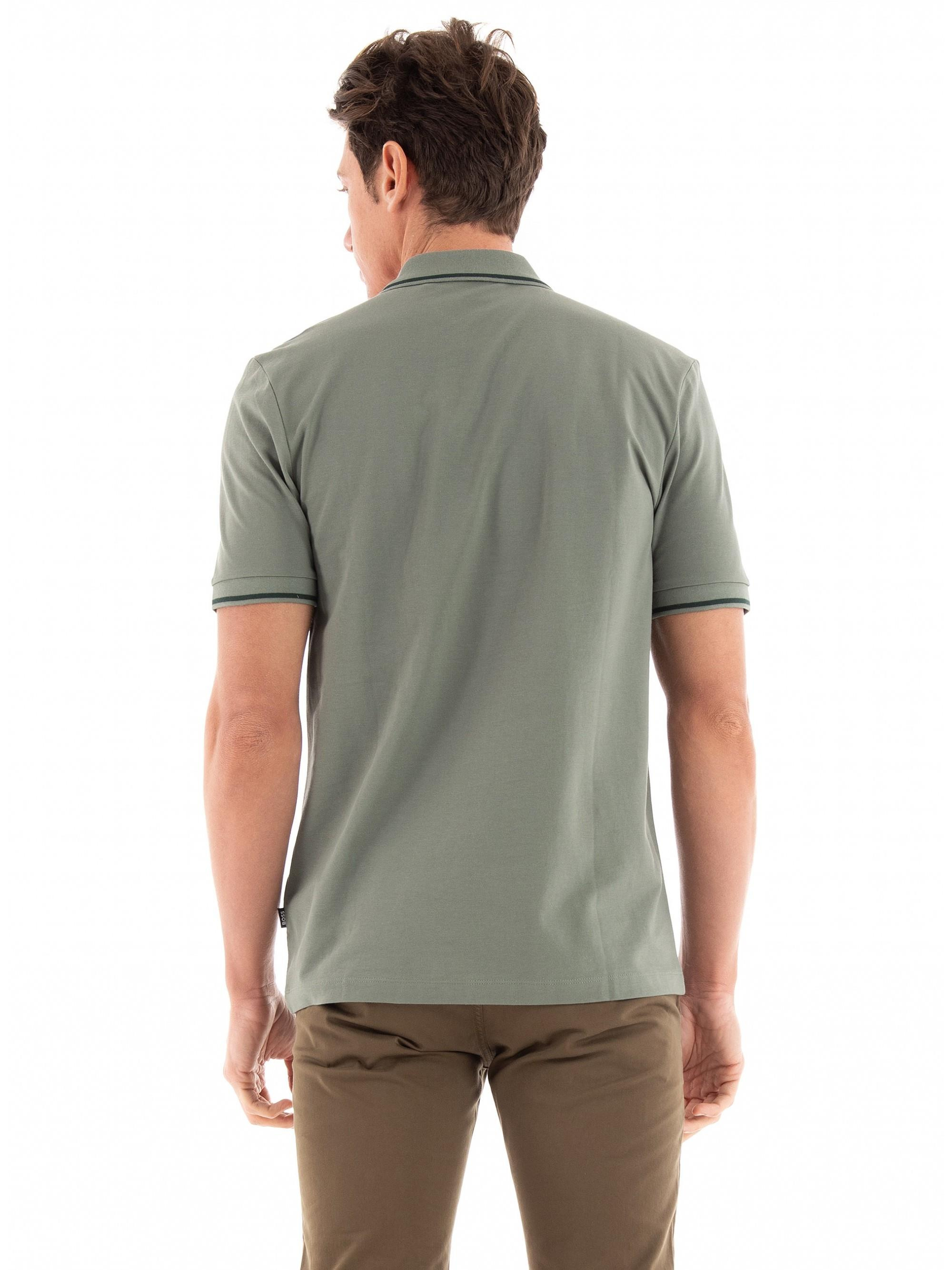 BOSS BOSS Erkek Slim Fit Polo Yaka Kısa Kol Yeşil Polo Yaka T-Shirt 50486202-343