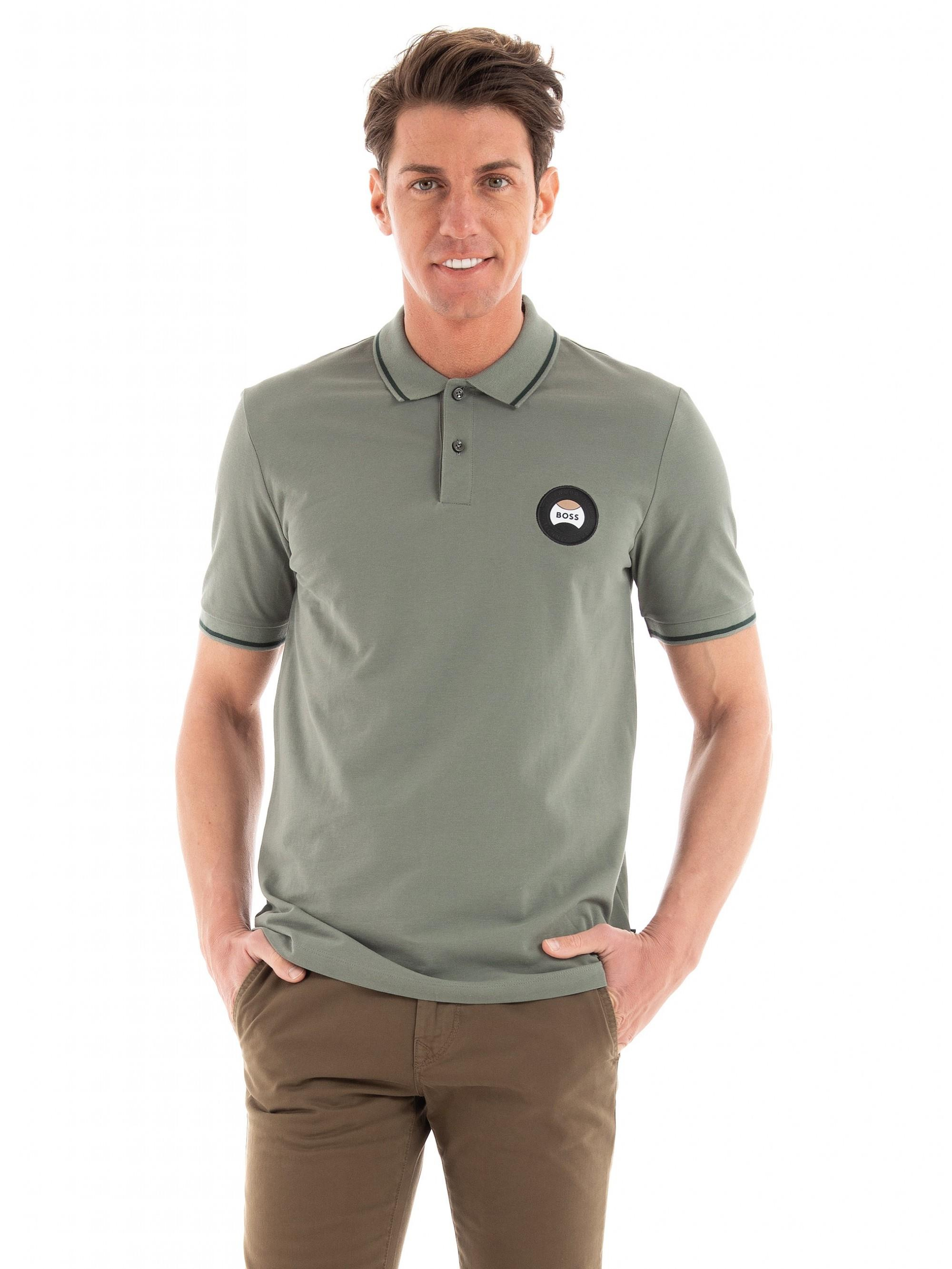 BOSS BOSS Erkek Slim Fit Polo Yaka Kısa Kol Yeşil Polo Yaka T-Shirt 50486202-343
