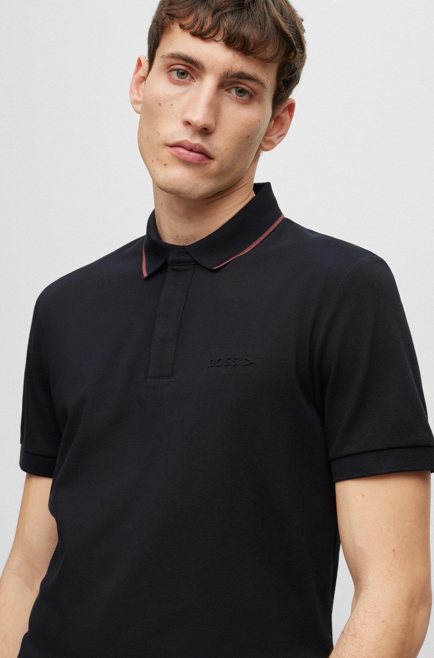 BOSS BOSS Erkek Slim Fit Polo Yaka Kısa Kol Siyah Polo Yaka T-Shirt 50486182-001