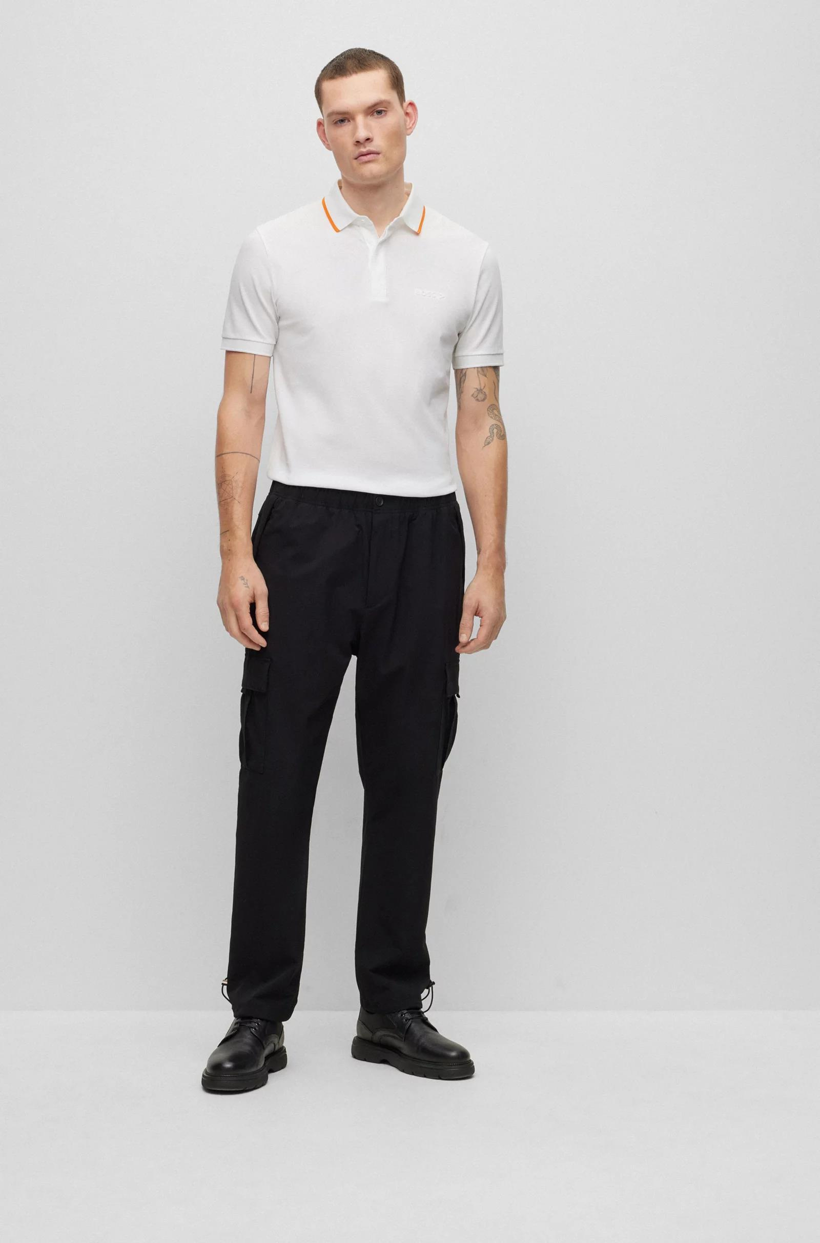 BOSS BOSS Erkek Slim Fit Polo Yaka Kısa Kol Beyaz Polo Yaka T-Shirt 50486182-100