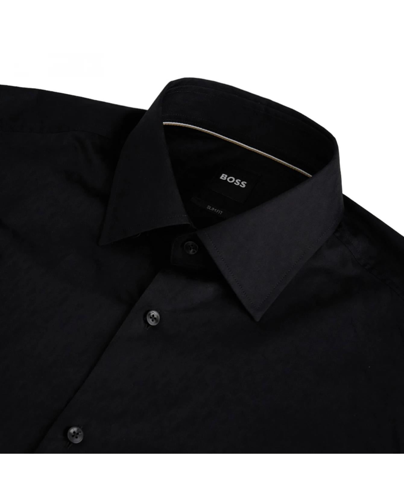 BOSS BOSS Erkek slim fit Uzun Kollu düz Gömlek yaka 001 Gömlek 50473310-001