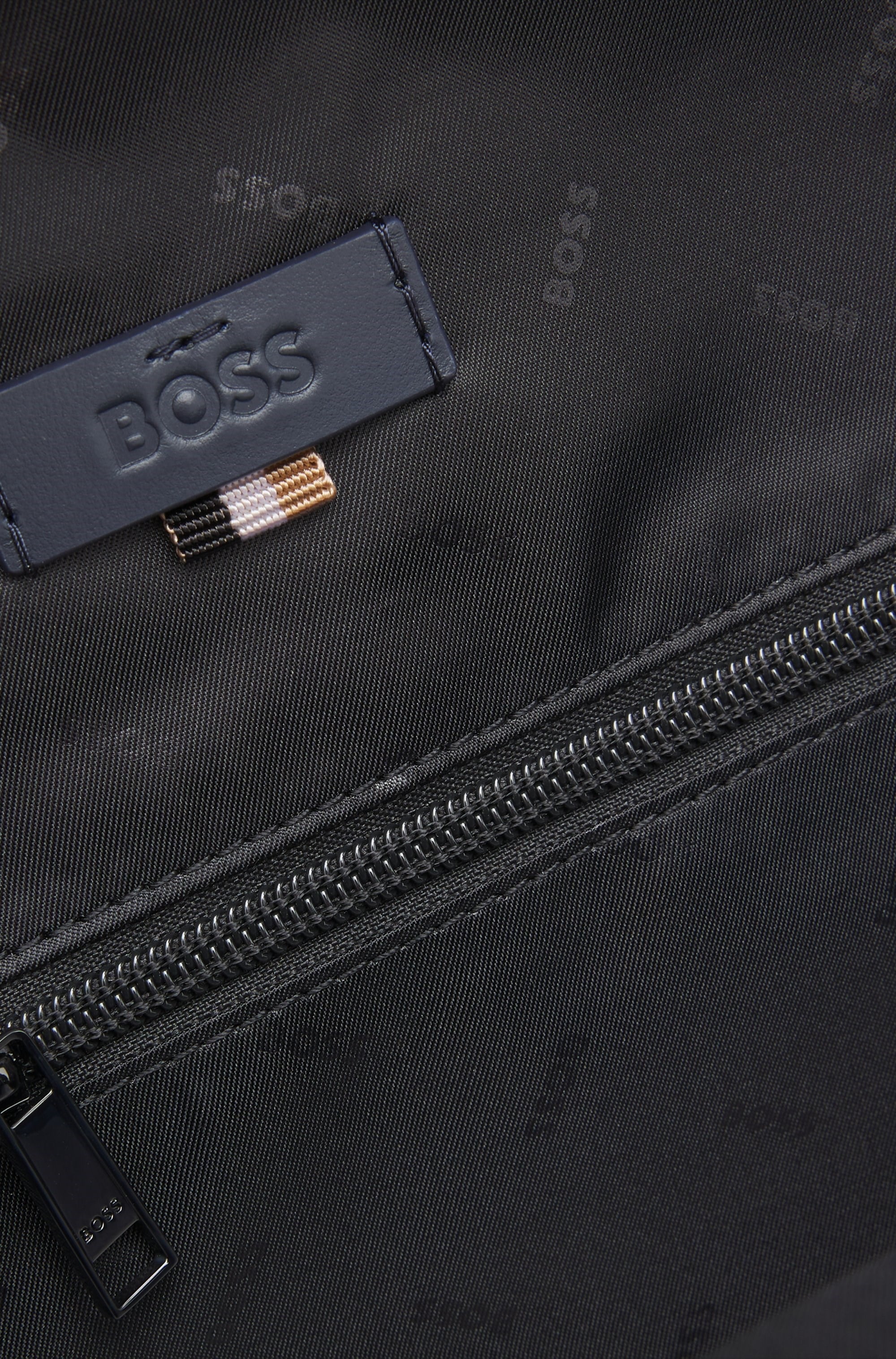 BOSS  BOSS Erkek Su Geçirmez Kaplamalı Çoklu Bölmeli Fonksiyonel Lacivert Omuz Çantası 50567495-404