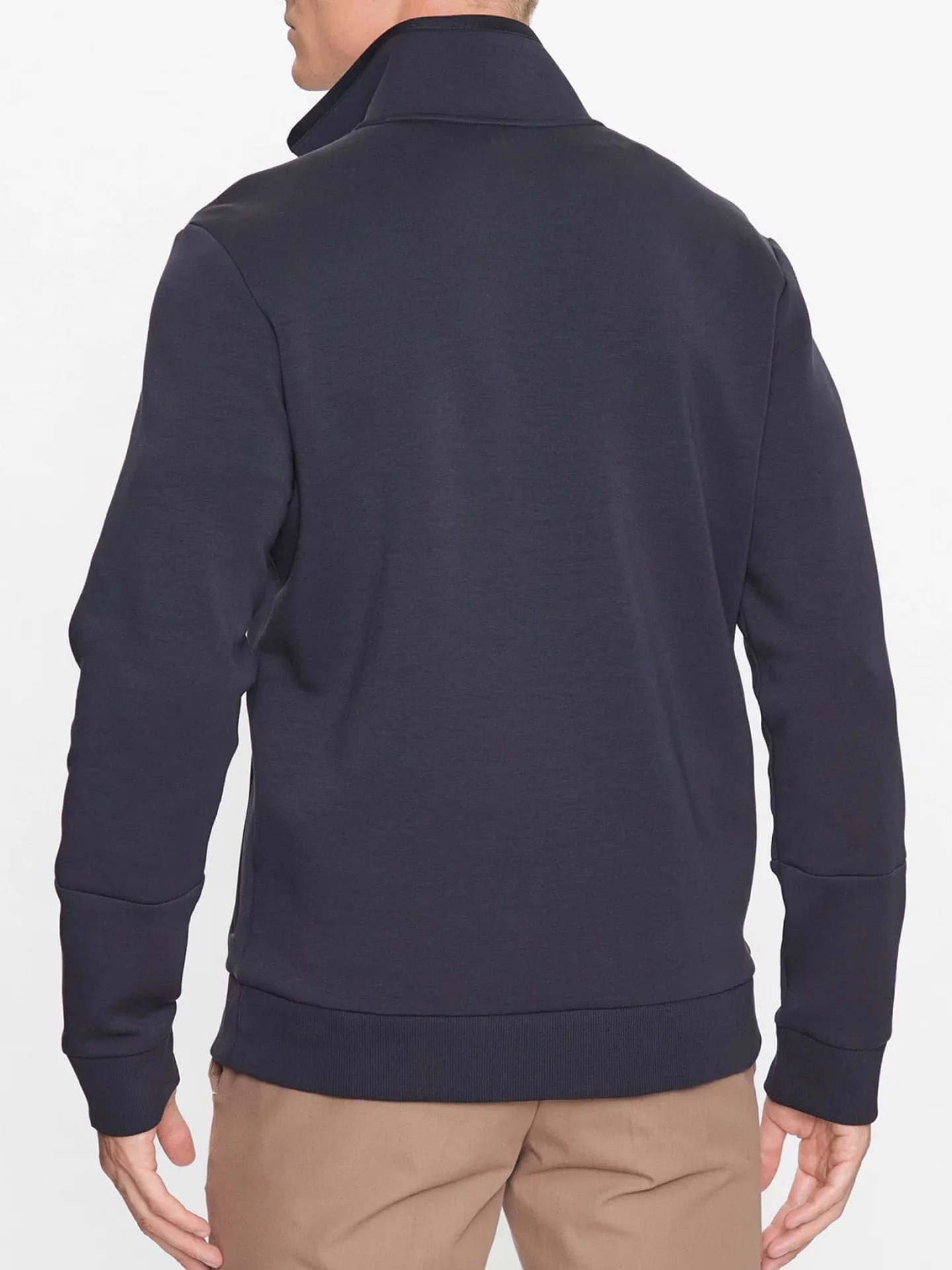 BOSS  BOSS Erkek Uzun Kollu Fermuarlı Marka Logolu Lacivert Sweatshirt 50493470-402