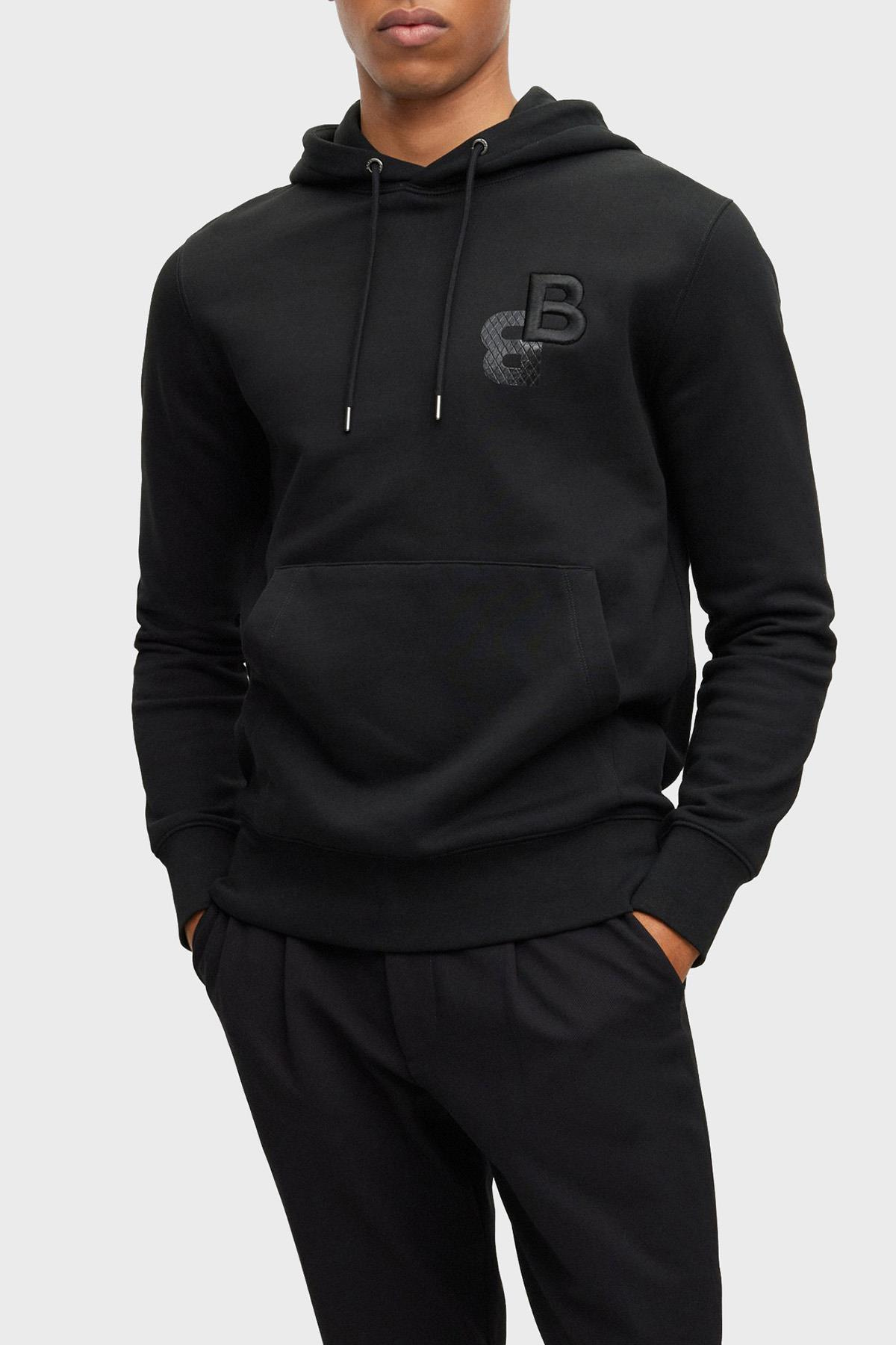 BOSS BOSS Erkek Uzun kollu Günlük Kullanım Normal kesim Siyah Sweatshirt 50499925-001