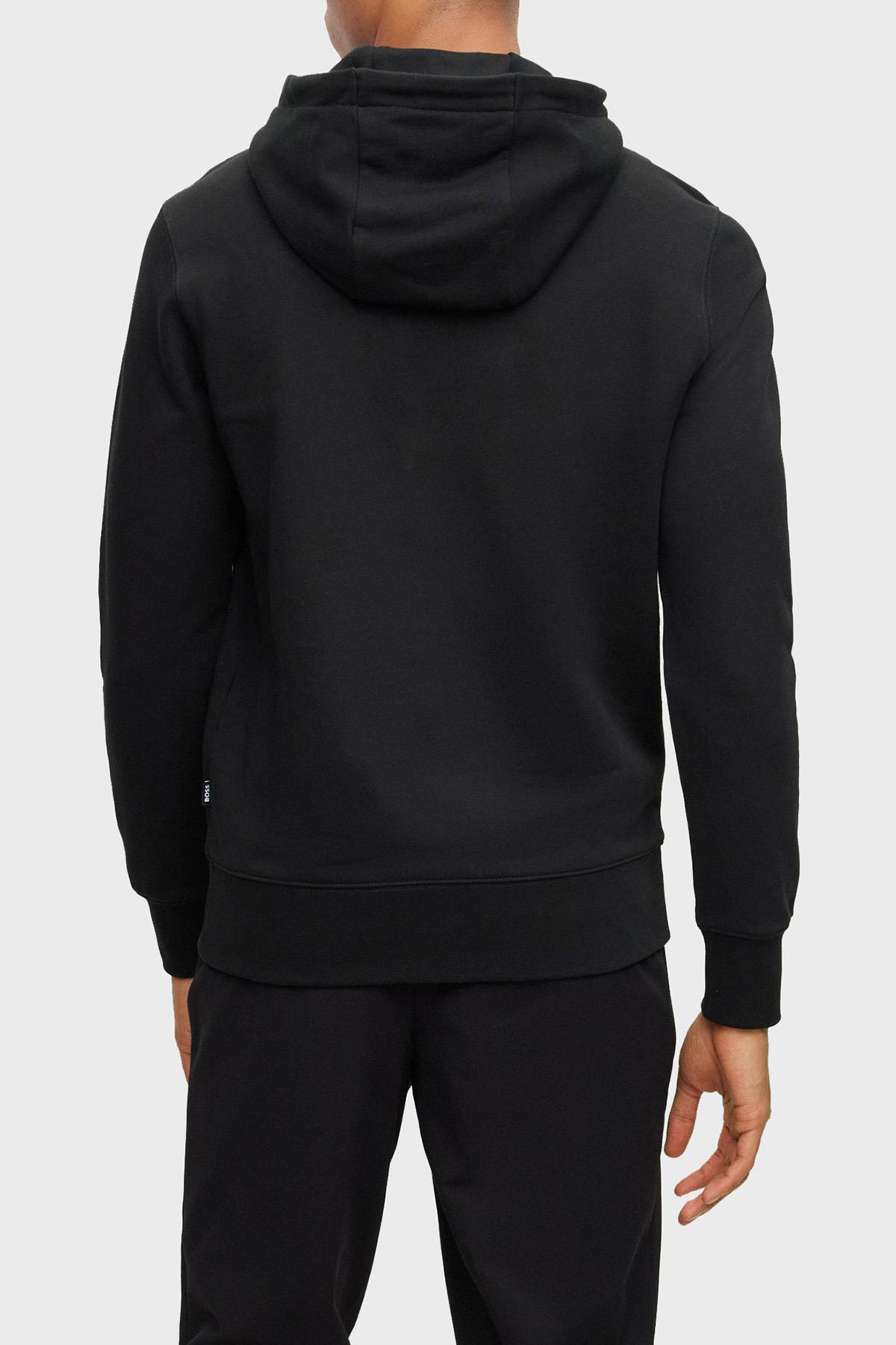 BOSS BOSS Erkek Uzun kollu Günlük Kullanım Normal kesim Siyah Sweatshirt 50499925-001