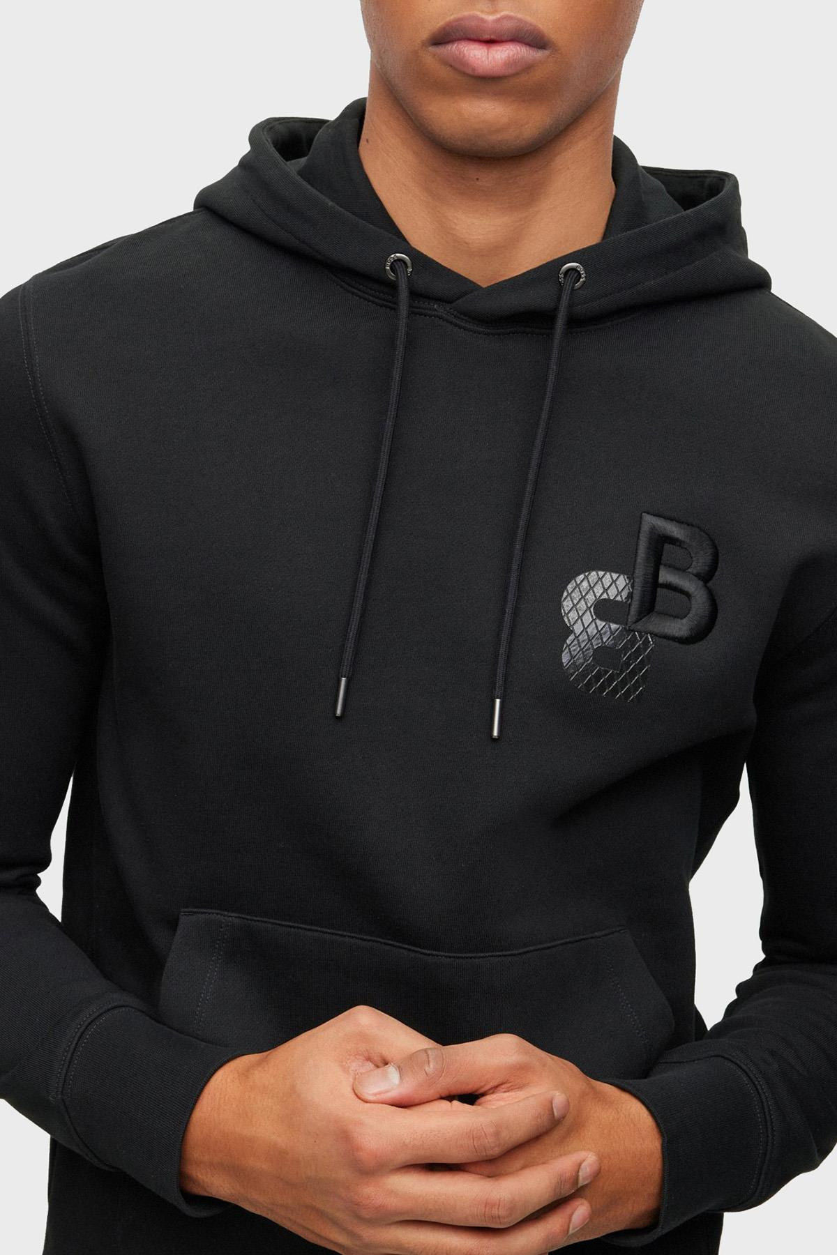 BOSS BOSS Erkek Uzun kollu Günlük Kullanım Normal kesim Siyah Sweatshirt 50499925-001